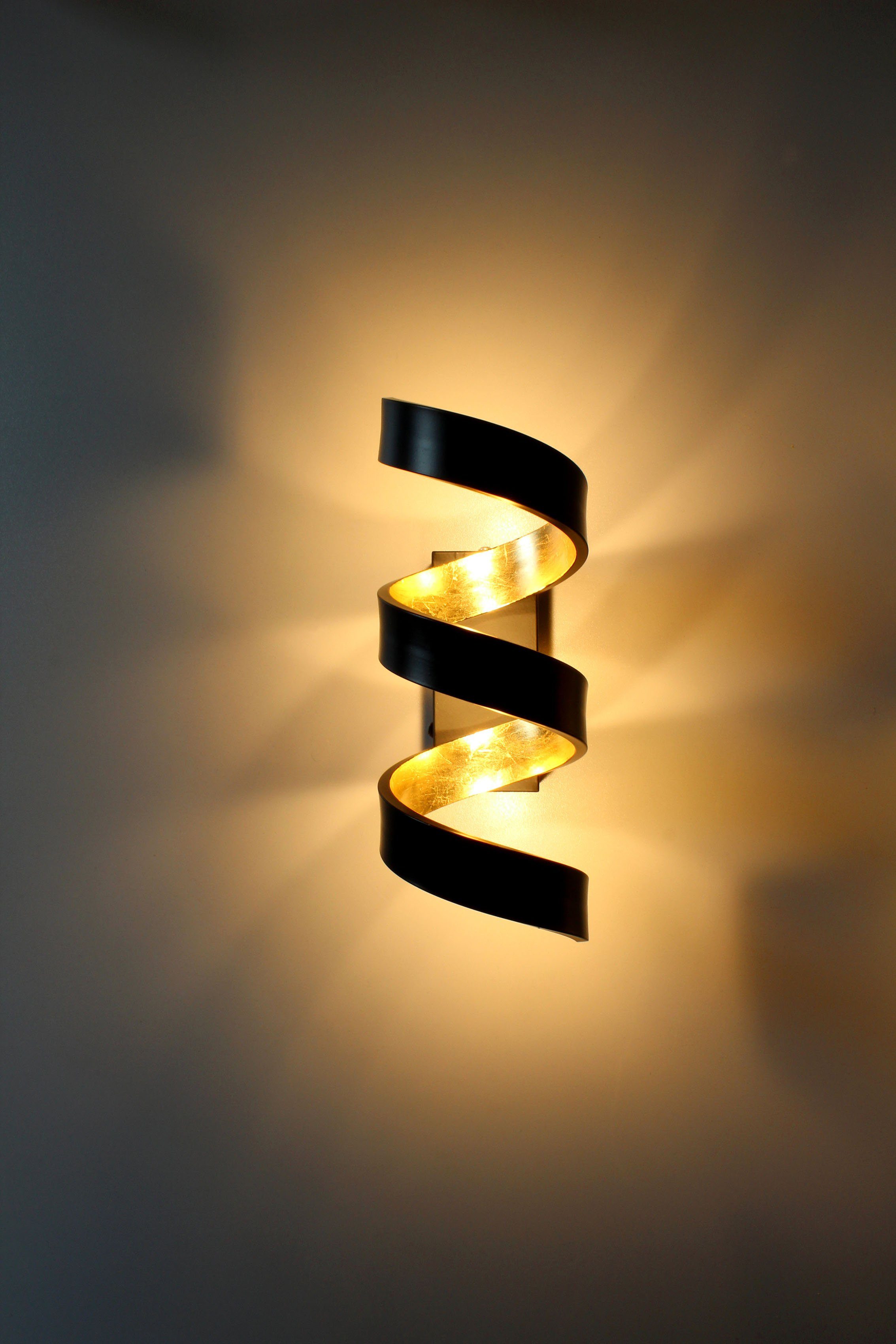 LUCE Design LED Wandleuchte Blattgold-Effekt HELIX, integriert, fest Warmweiß, LED