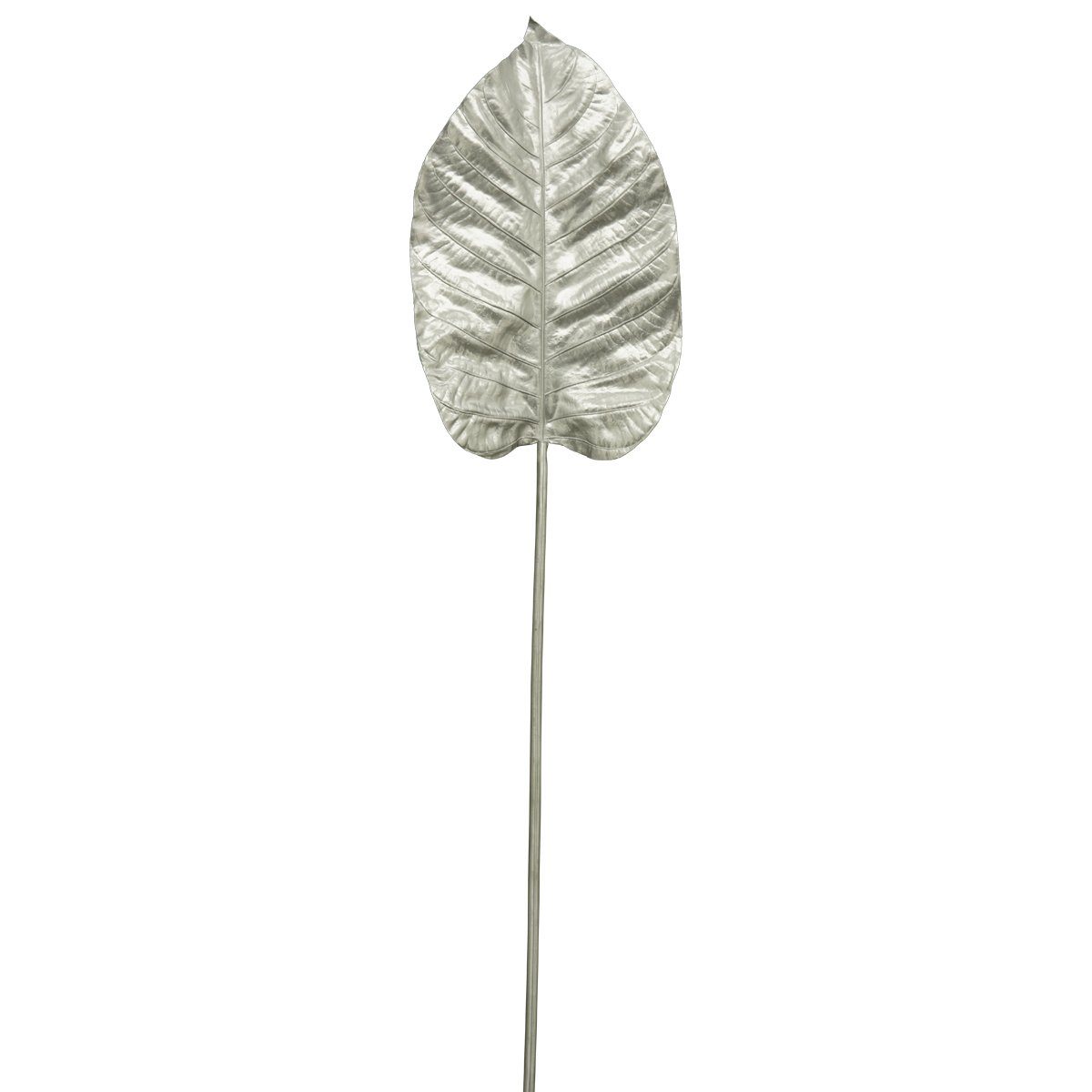 Kunstblume Schönes Deko Blatt am Stab in silber Weihnachtsdeko 100 cm Blatt, matches21 HOME & HOBBY, Höhe 100 cm