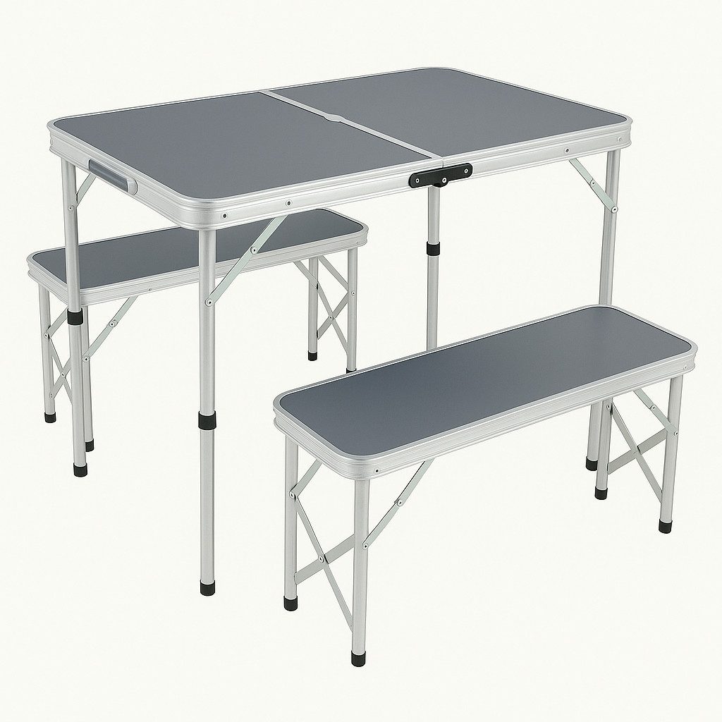 BruKa Campingtisch Set GREEN HILL Klapptisch Bank Aluminium Campingtisch, k günstig online kaufen