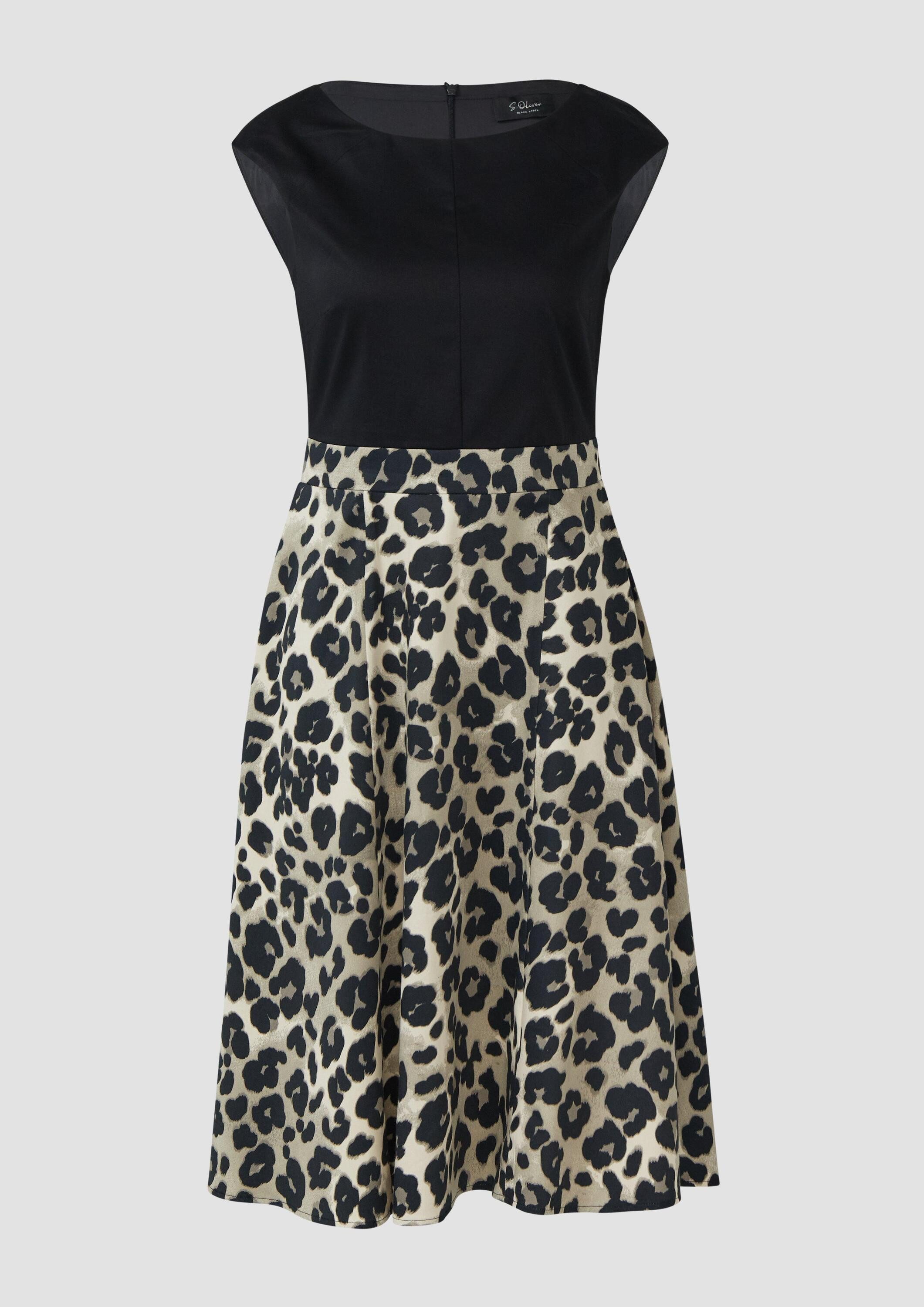 s.Oliver Midikleid Kleid Ausgestelltes Etuikleid mit Leo-Rock