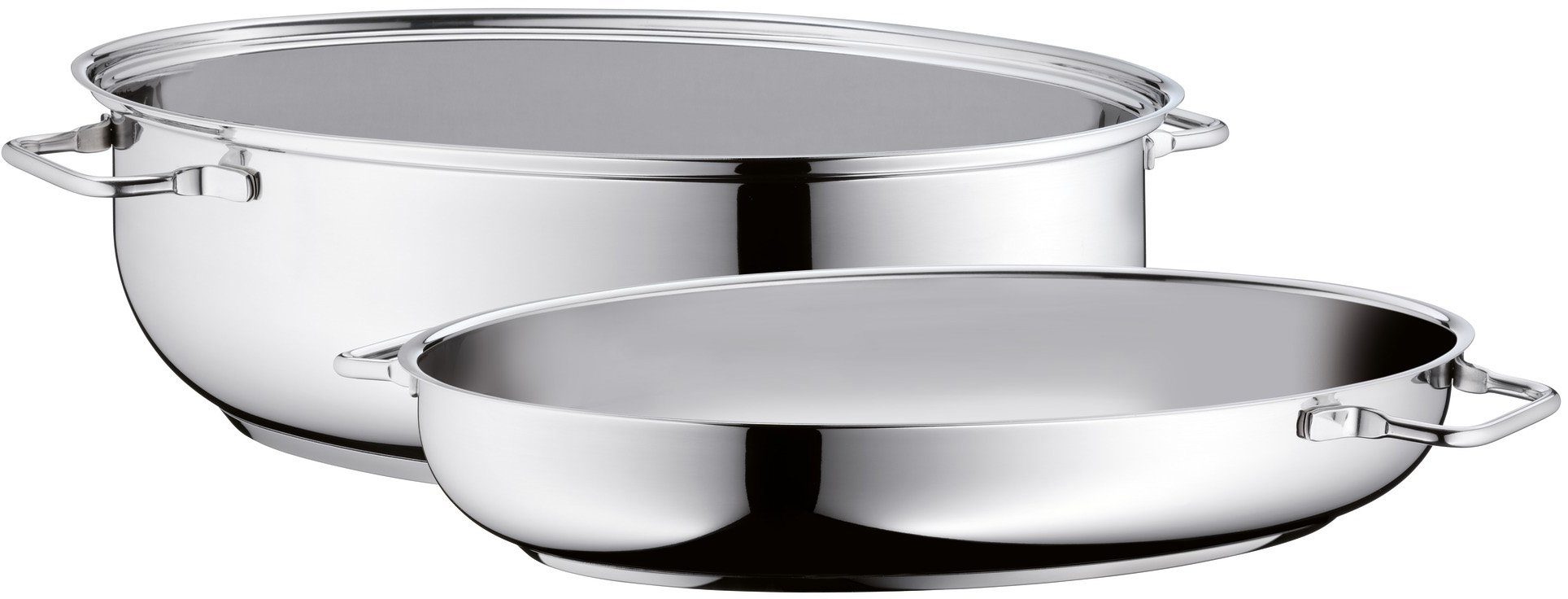 WMF Bräter Schmortopf mit Deckel, Induktion, backofengeeignet, Cromargan® Edelstahl Rostfrei 18/10, Deckel als induktionsgeeignete Pfanne nutzbar, für alle Herdarten