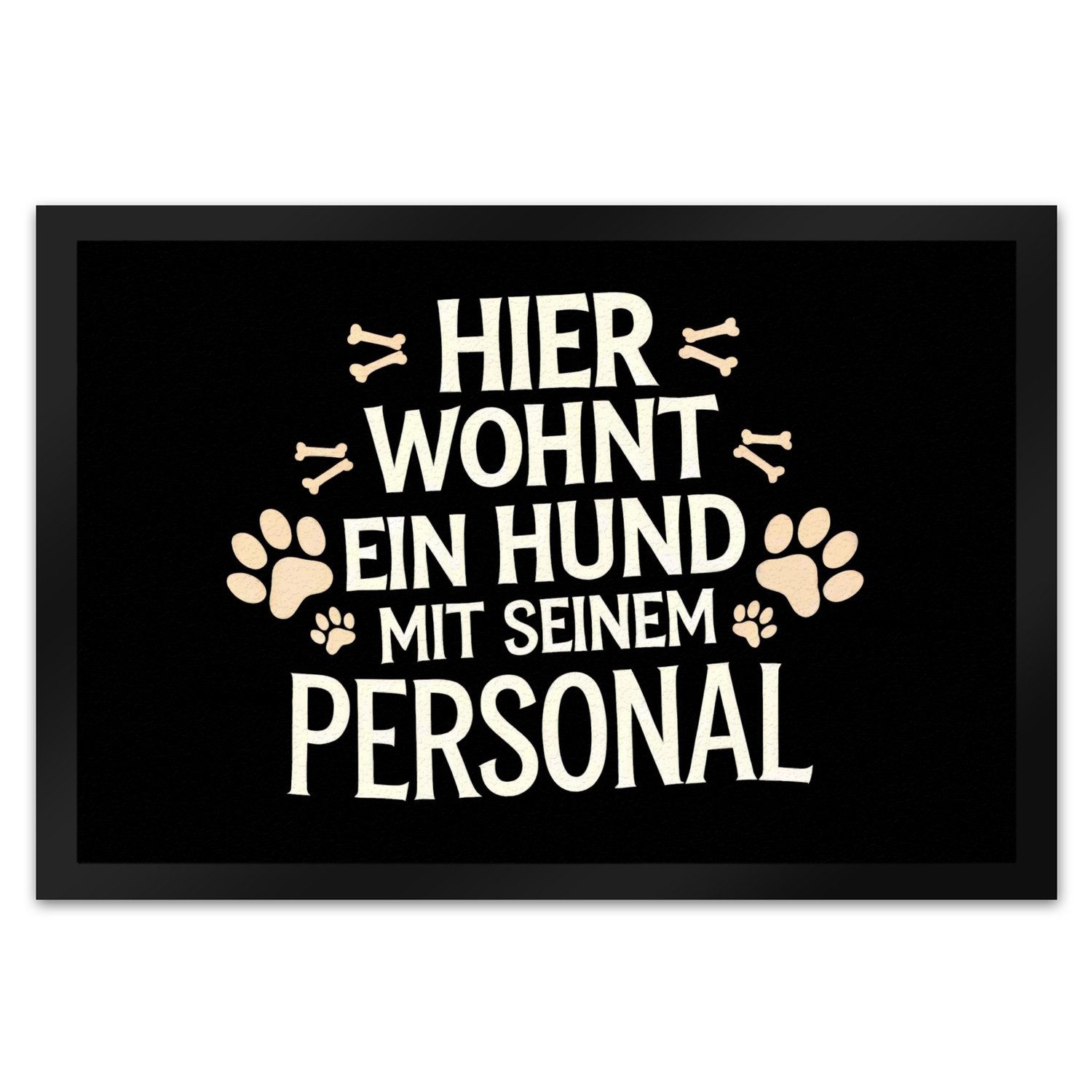 Fußmatte Hier wohnt ein Hund mit seinem Perosnal Fußmatte XL in 40x60 cm