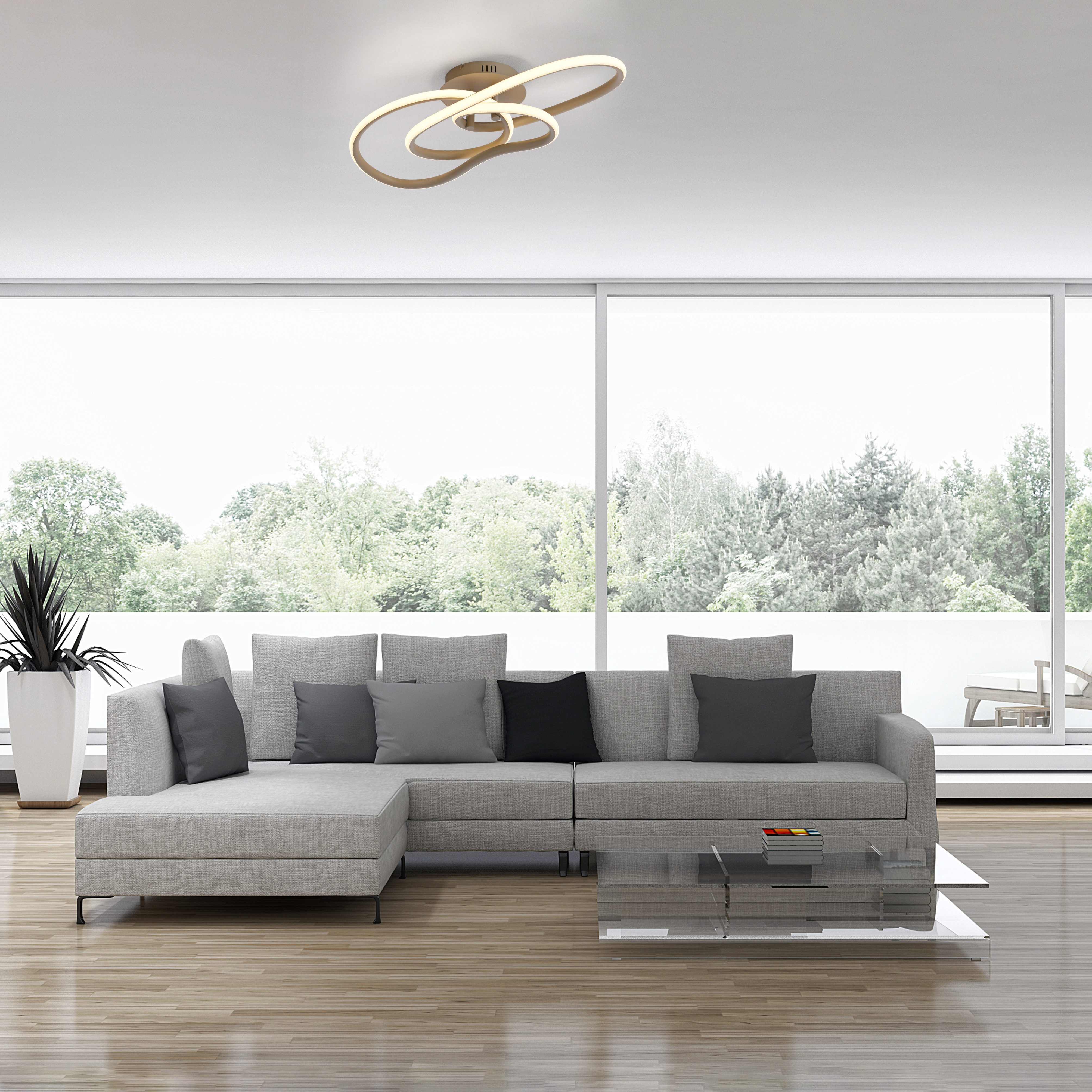 Paul Neuhaus LED Deckenleuchte TWIST, Memoryfunktion, LED fest integriert, Warmweiß, Stufenlos dimmbar über Lichtschalter, Memoryfunktion