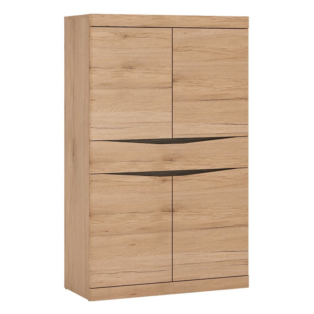 Lomadox Highboard SANFORD-129, San Remo Eiche hell Nb., 4 Türen, 1 Schubkasten, Softclose