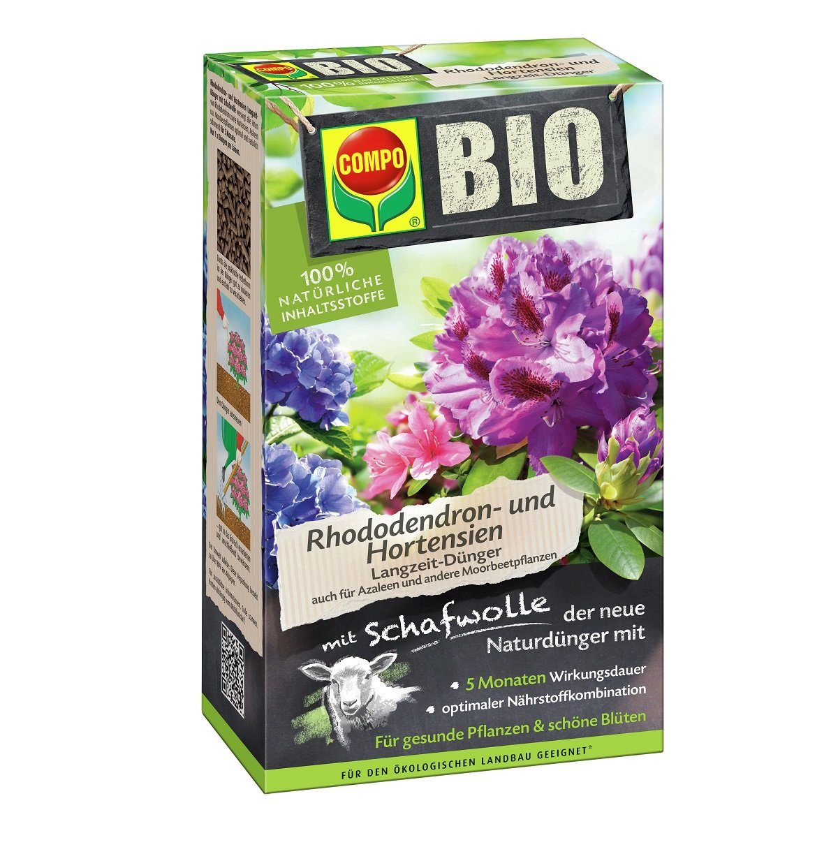 Compo Pflanzendnger COMPO Bio Rhododendron Langzeitdnger mit Schafwolle 2  Kg
