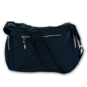 BAG STREET Schultertasche Bag Street Damenhandtasche Schultertasche (Schultertasche), Schultertasche Nylon, blau ca. 32cm x ca. 20cm