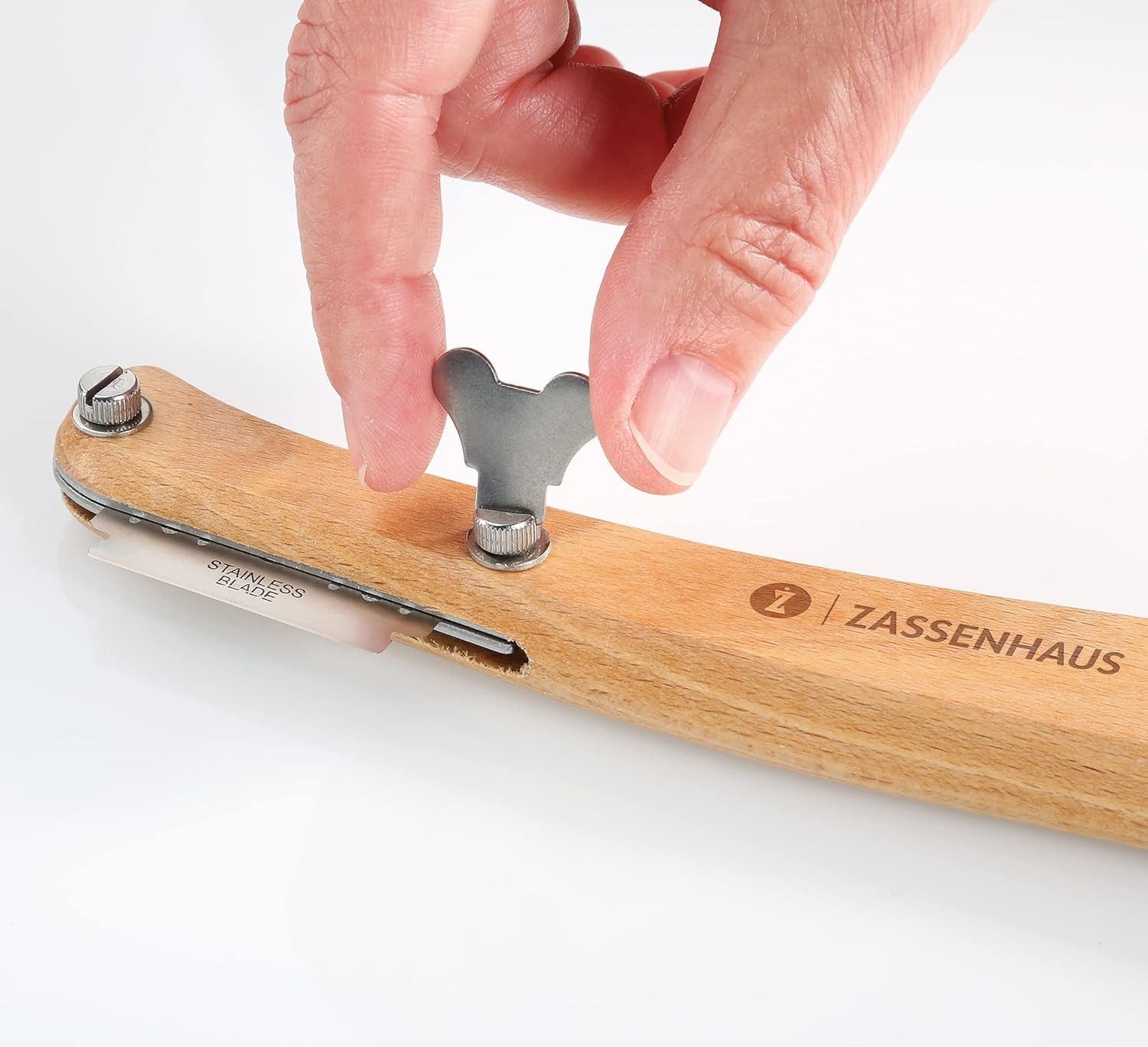 ZASSENHAUS Zubereitungsmesser Zassenhaus Bäckermesser Buche + 5 Ersatzklingen, Schnitttiefe von 5-10 mm