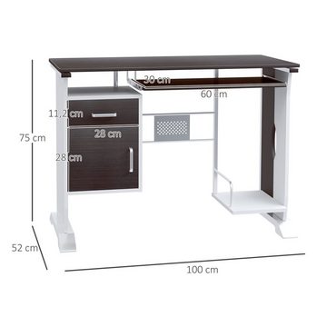 HOMCOM Computertisch (Set, 1-St., 1 x Computertisch), Breite 100 cm