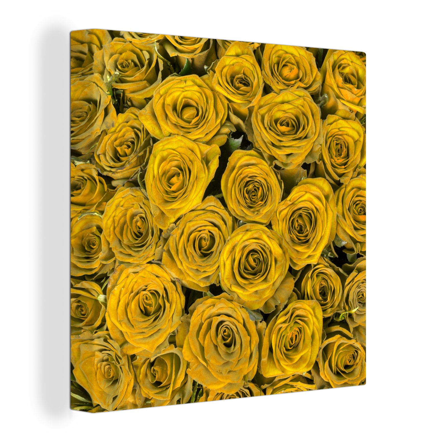 OneMillionCanvasses® Leinwandbild Rosen - Gelb - Blumenstrauß, (1 St), Leinwand Bilder für Wohnzimmer Schlafzimmer