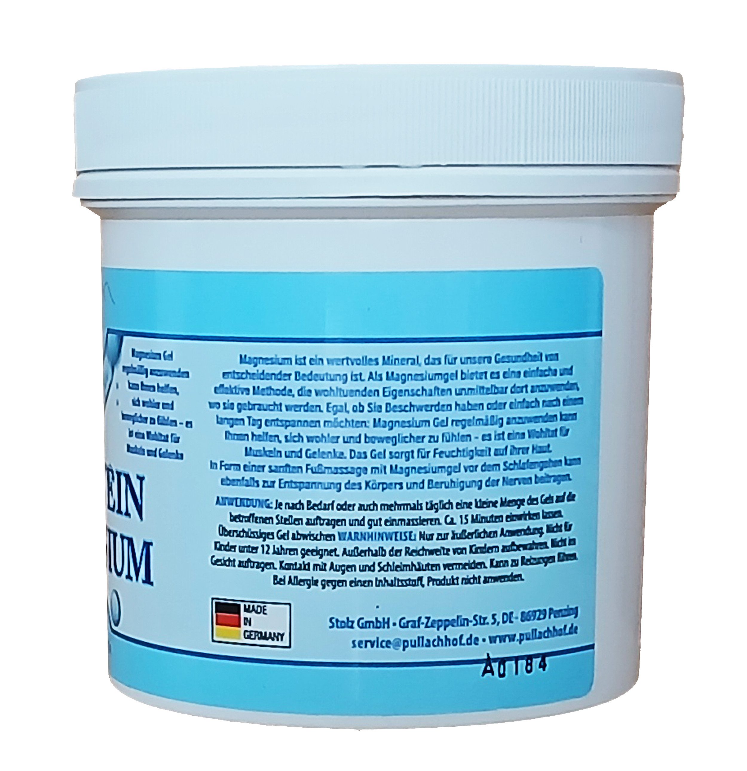 vom Pullach Hof Feuchtigkeitscreme ZECHSTEIN MAGNESIUM GEL 250m Mineral Creme für Körper Gelenke 77, Muskeln Massage Pflege Allgäu