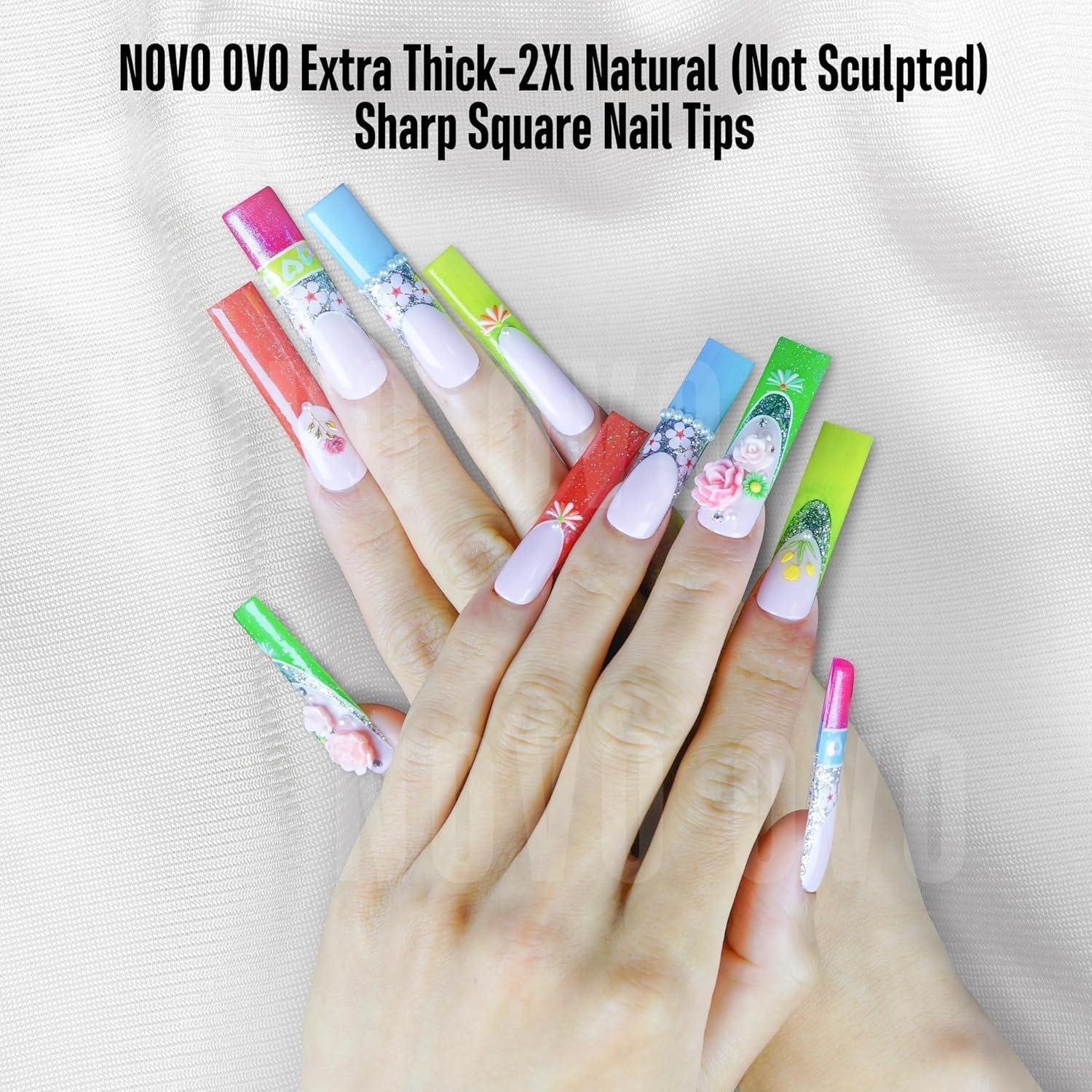 LuxusKollektion Kunstfingernägel Nagelspitzen XXL Shape Square Natural Nail Tips Extra Thick 240pcs EU – Bild 5 von 5