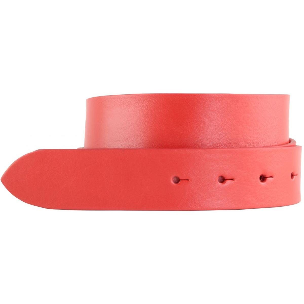 BELTINGER Ledergürtel Gürtel aus Vollrindleder ohne Schnalle 3,5 cm - Jeans-Gürtel für Damen Rot