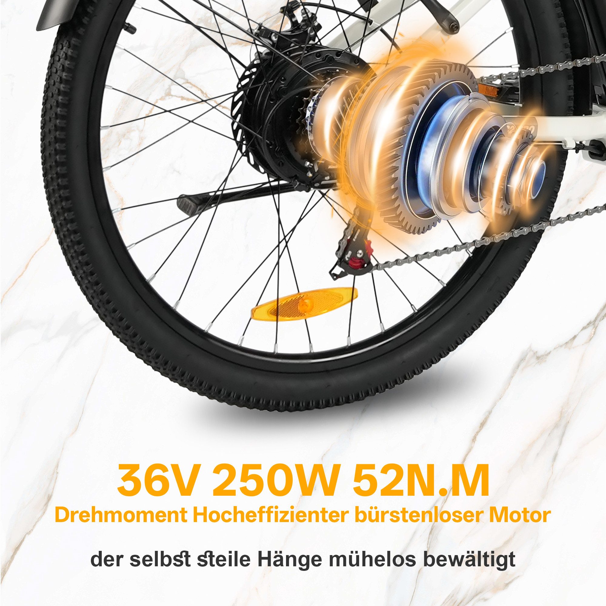 TTGO E-Bike Cityrad 26 Zoll, 52Nm Hinterradmotor, 120km, Federgabel und Federsattelstütze, 7 Gang SHIMANO, Kettenschaltung, Heckmotor, 650 Wh, (für ca. 160–185 cm, 5 Stufen, Pedelec, bis zu 125kg), Farbdisplay, Frontkorb, Gepäckträger, Elektrofahrrad für Damen Herren