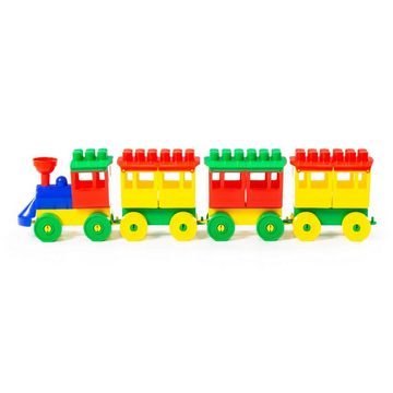 Polesie Spielbausteine Baustein Eisenbahn mit drei Wagons