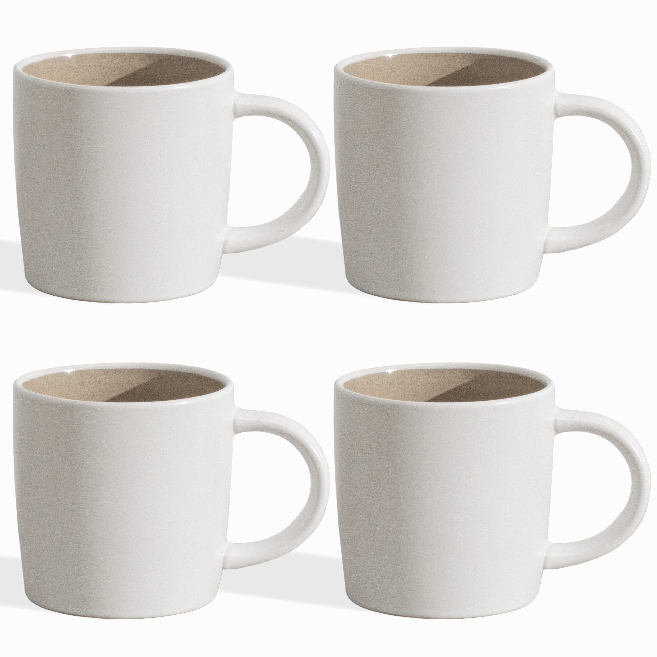 Hausfelder Geschirr-Set Geschirrset 4 Personen Steingut Becher 400ml Kaffeetassen Set (4-tlg), Steinzeug, spülmaschinen- & mikrowellengeeignet, Reaktivglasur