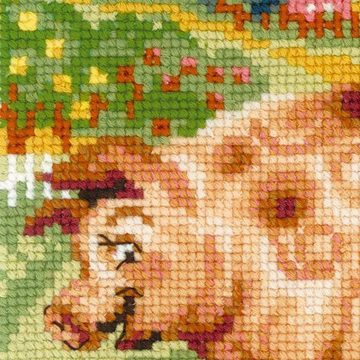 Riolis Kreativset Auslaufmodell Riolis Kreuzstich-Set "Die Farm: Ferkel", Zählmuster, (embroidery kit by Marussia)
