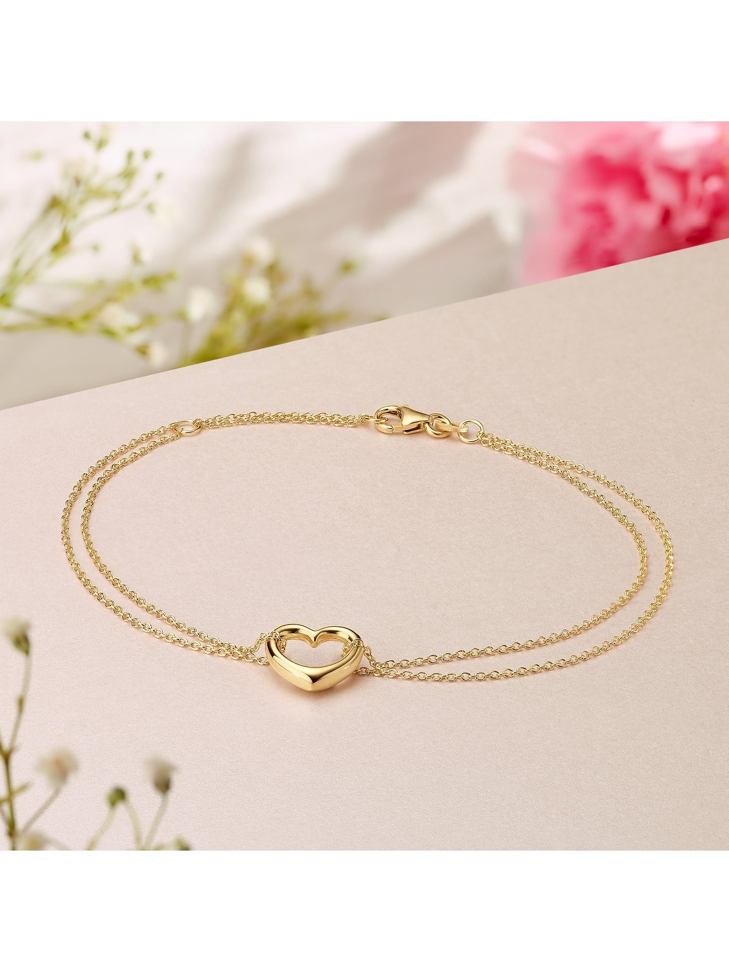 CHRIST Goldarmband CHRIST Damen-Armband 375er Gelbgold Herz
