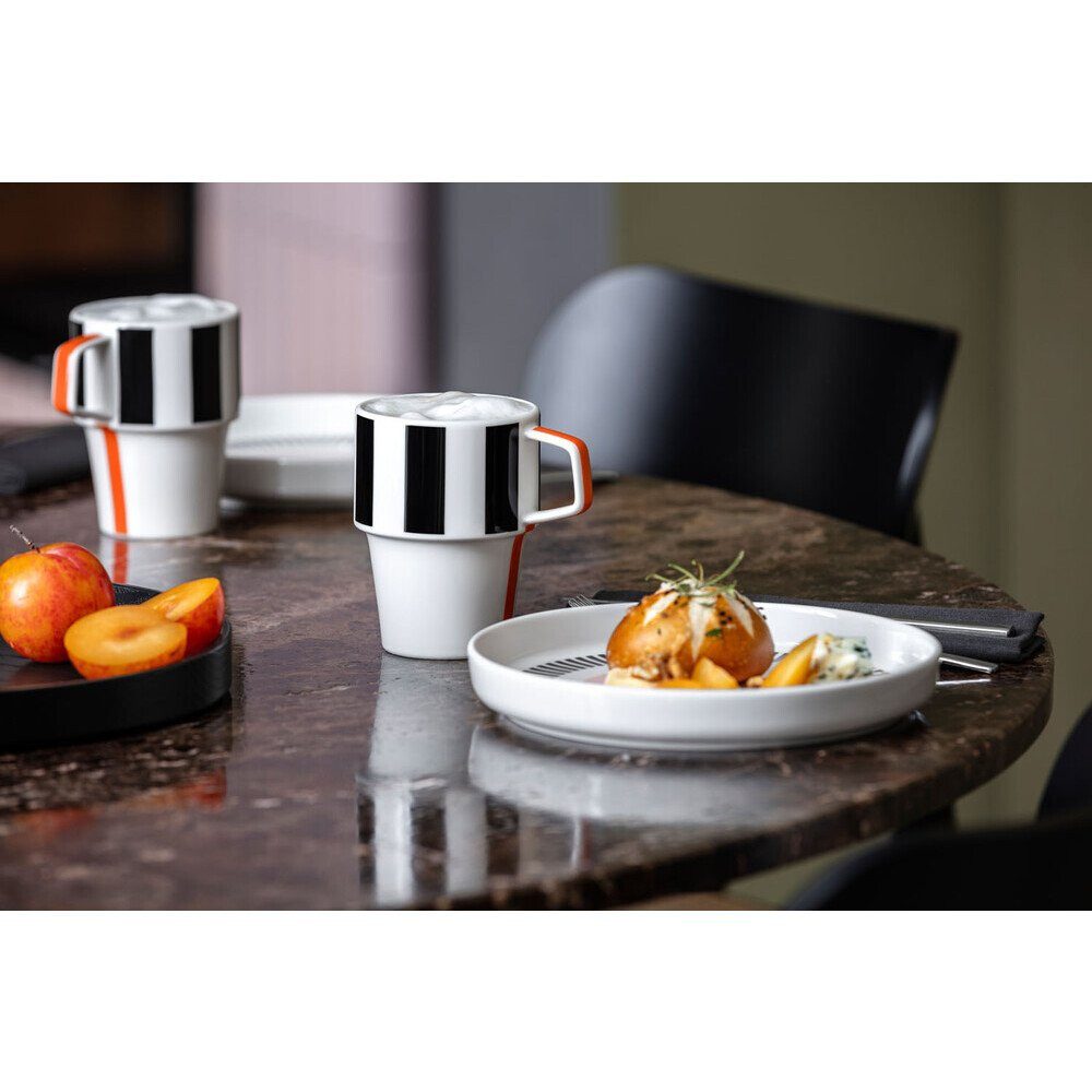 Villeroy & Boch Becher Henkelbecher 0,32 l Memphis Collection, 1-tlg., Premium Porcelain, Henkelbecher, Kaffeebecher, Tasse, 320 ml, Made in Germany, weiß – Bild 2 von 3
