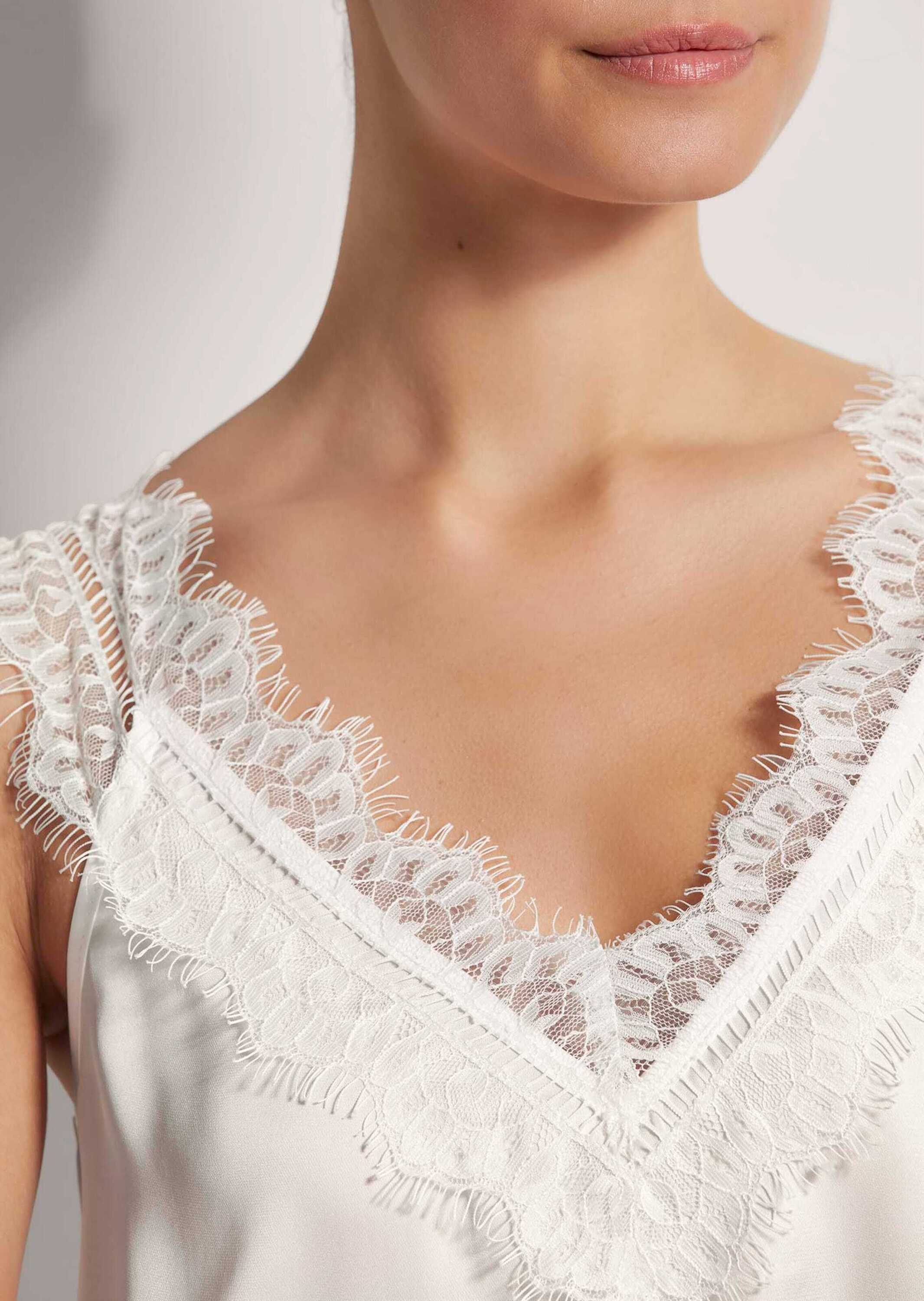 MADELEINE Shirttop Satin-Top mit Spitze