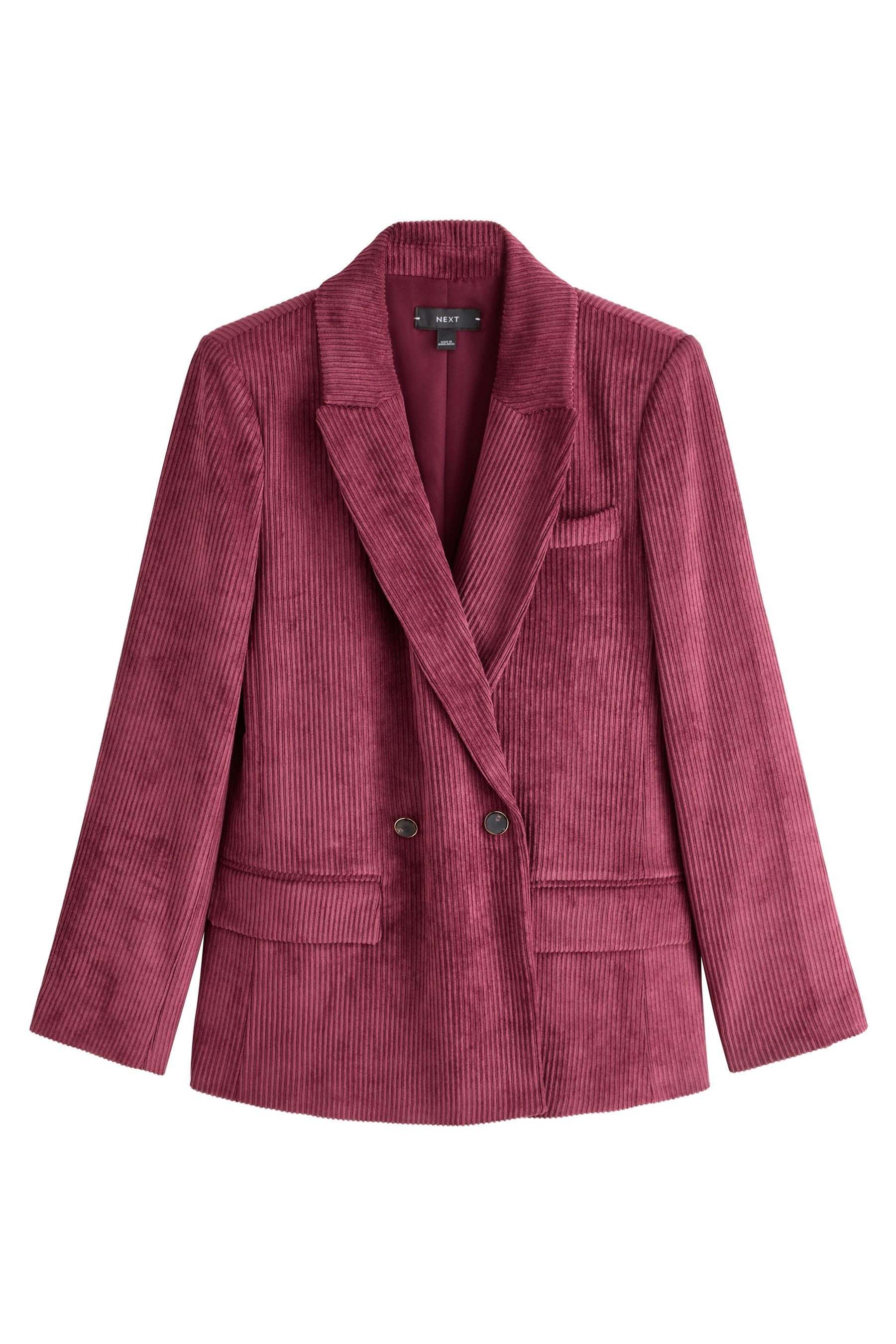 Next Jackenblazer Zweireihiger Relaxed Fit Cord-Blazer, Kurzgröße (1-tlg)