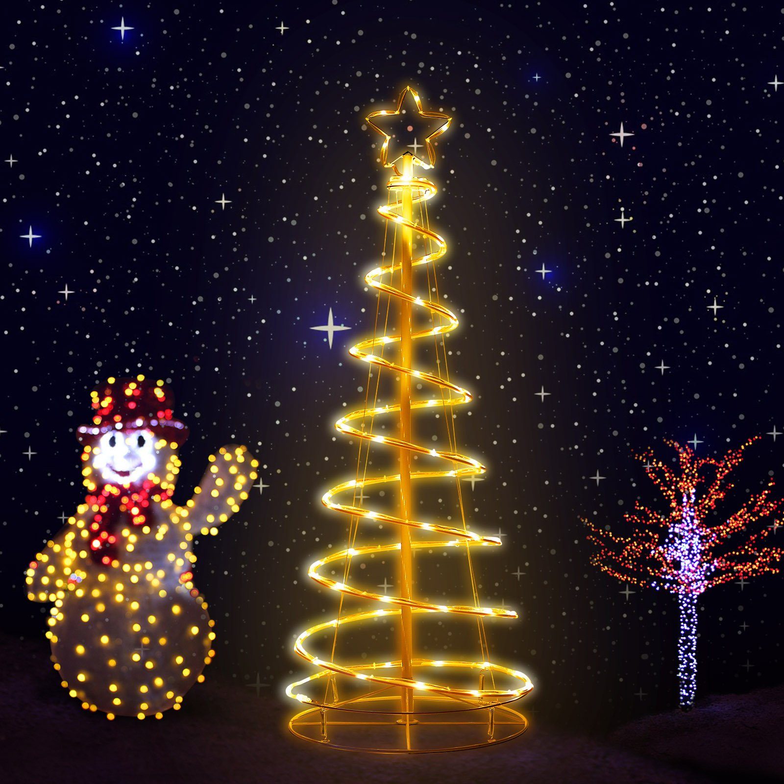 Weihnachtsbaum beleuchtet Tannenbaum Weihnachten Spirale 190 cm