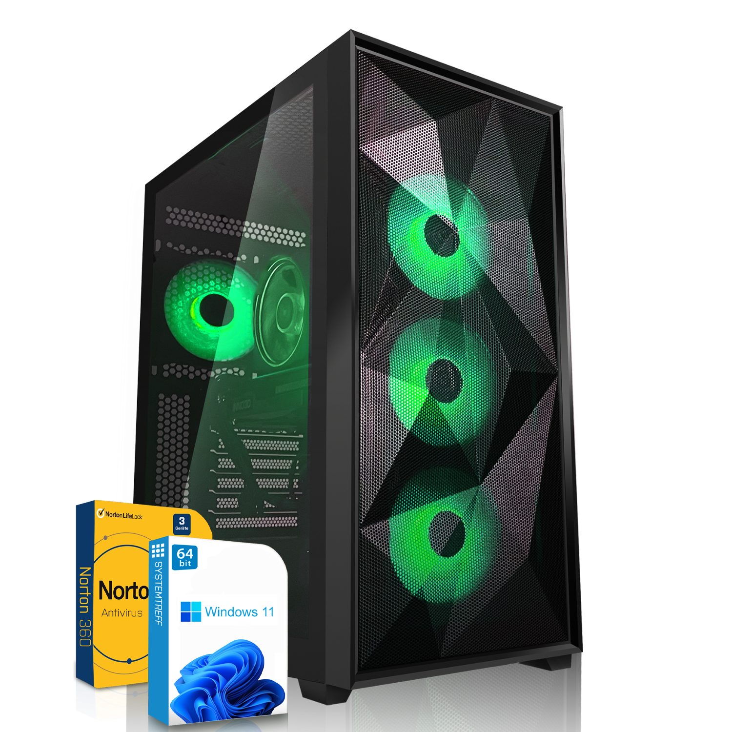 SYSTEMTREFF Gaming-PC (AMD Ryzen 7 5800X, GeForce RTX 3080, 32 GB RAM, 2000 GB HDD, 1000 GB SSD, Luftkühlung, Windows 11, WLAN)