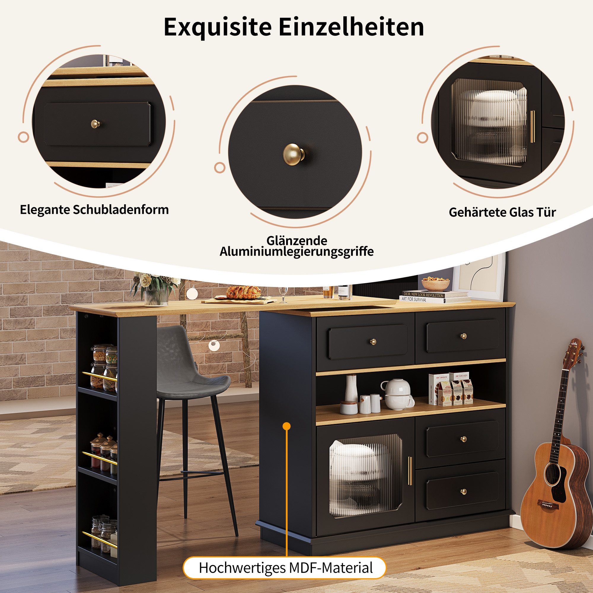 MODFU Bartisch 360° Drehbarer Bartisch,Kücheninsel (360° günstig online kaufen