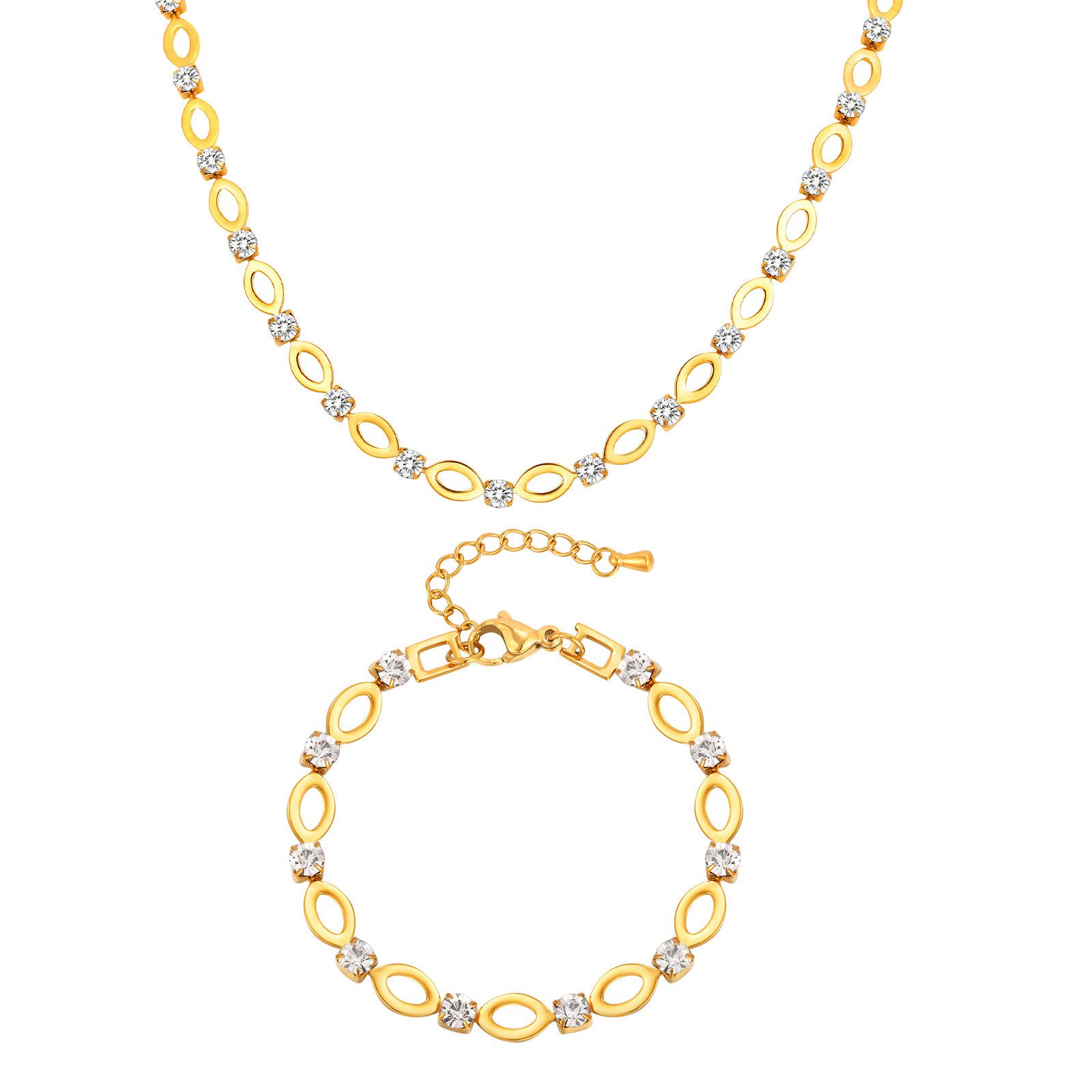 KARMA Schmuckset Halskette & Armband Gold günstig online kaufen