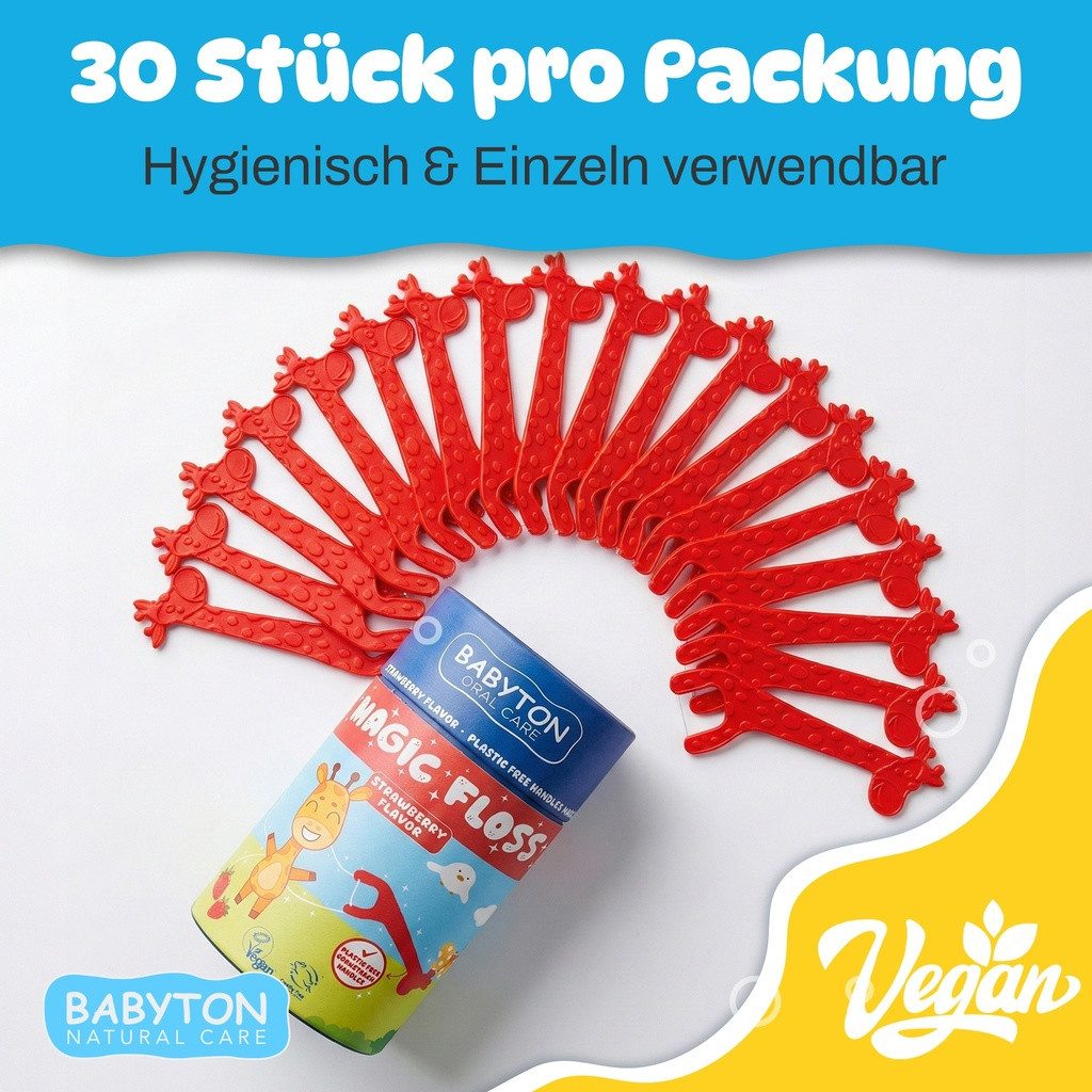 Babyton Zahnseide-Stick Babyton Magic Zahnseide für Babys – 30 sanfte Zahnseide-Picks