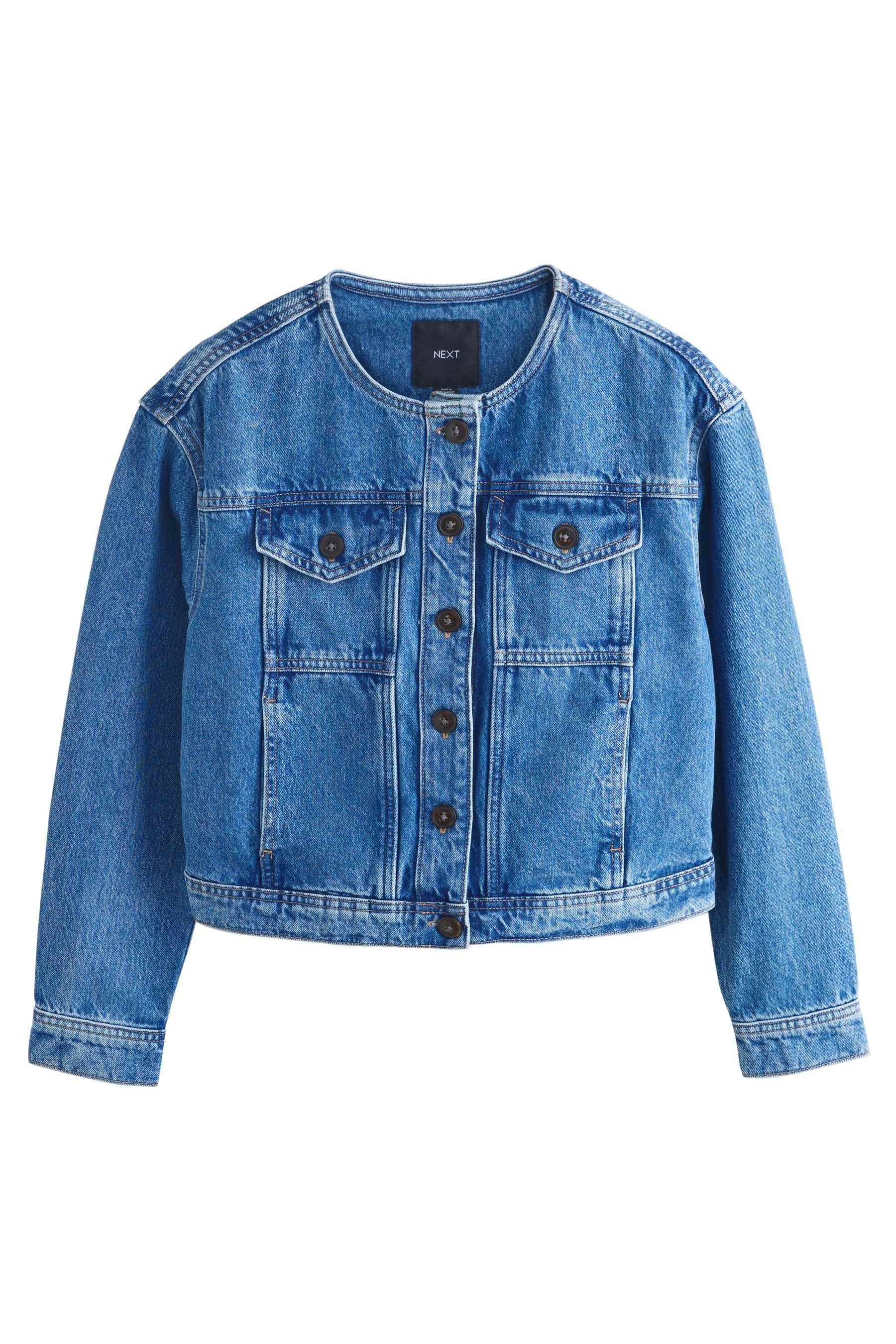 Jeansjacke Kragenlose Jeansjacke