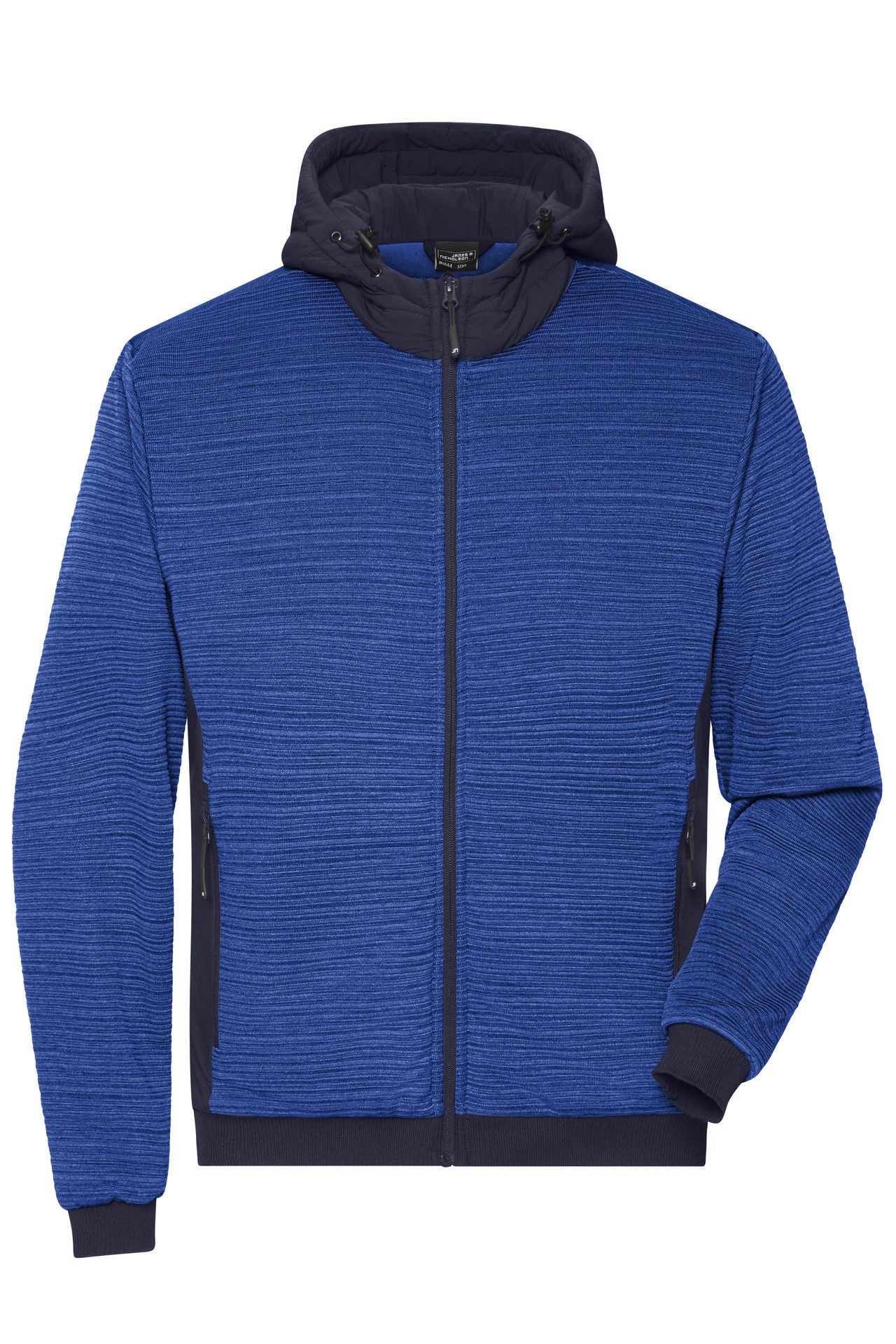 James & Nicholson Strickfleecejacke Herren Strickfleece Jacke im attraktiven Materialmix JN1844 pflegeleicht mit Wattierung
