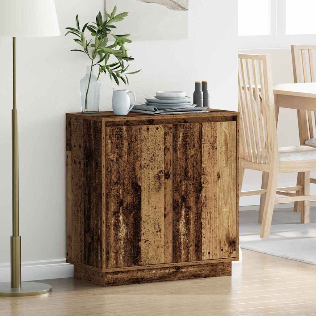 vidaXL Badezimmerspiegelschrank LED-Sideboard Altholz 71 x 34,5 x 75 cm Holzwerkstoff (1-St)