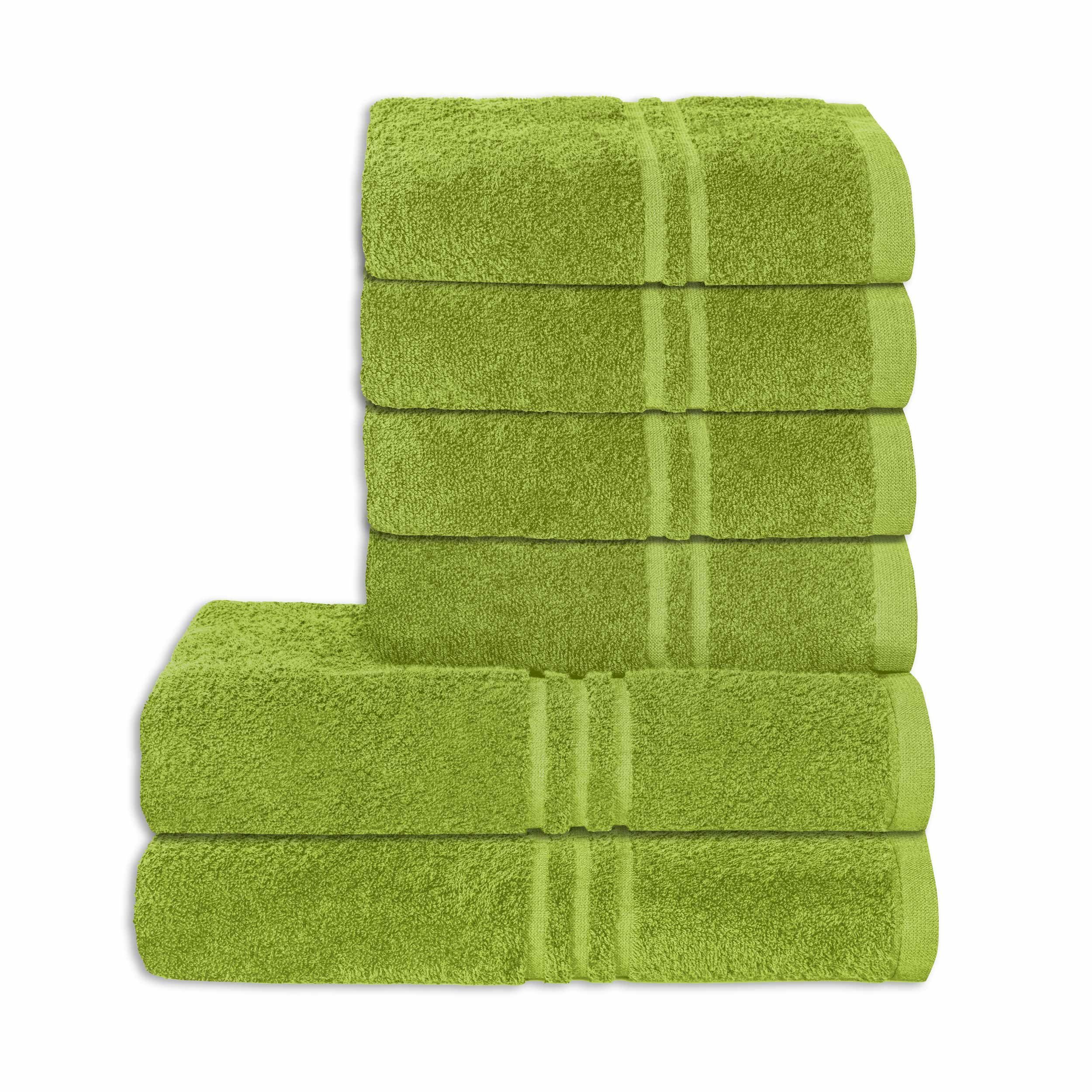 aurora Objektwäsche Badetücher Handtuch Set Rio 6-teilig grün Premium Qualität 100% Baumwolle