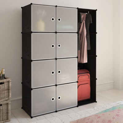 vidaXL Kleiderschrank Modularer Schrank mit 9 Fächern 37×115×150 cm Schwarz und Weiß (1-St)