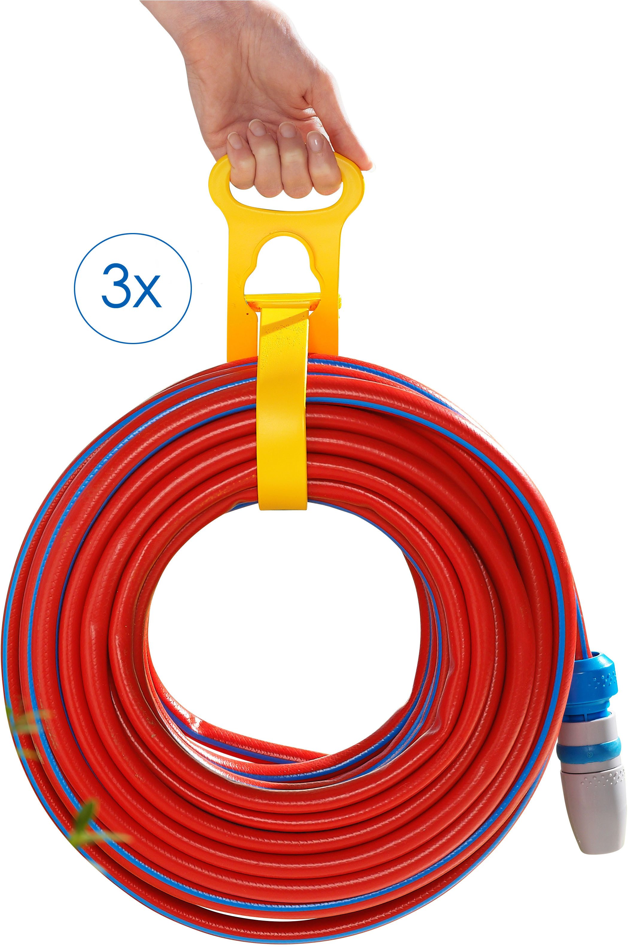Ruco Schlauchhalterung Universal-Tragegriff, 3er Set, (3-tlg., Kabelhalter, Gerätehalter, Transporthilfe, Kabelgurt, Made in Germany)