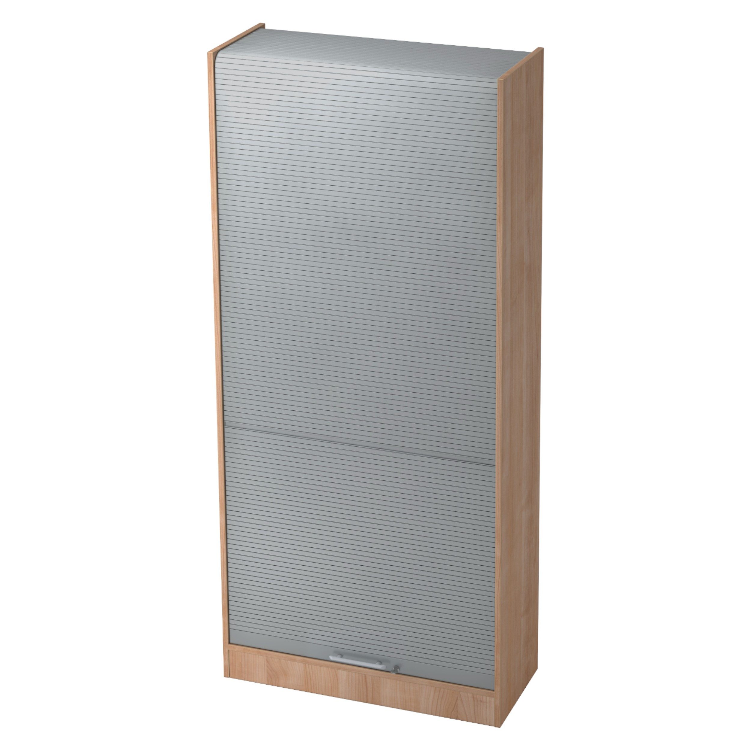 bümö Aktenschrank office Rollladenschrank Dekor: Nussbaum/Silber - Griffe: Relinggriff (Kunststoff)