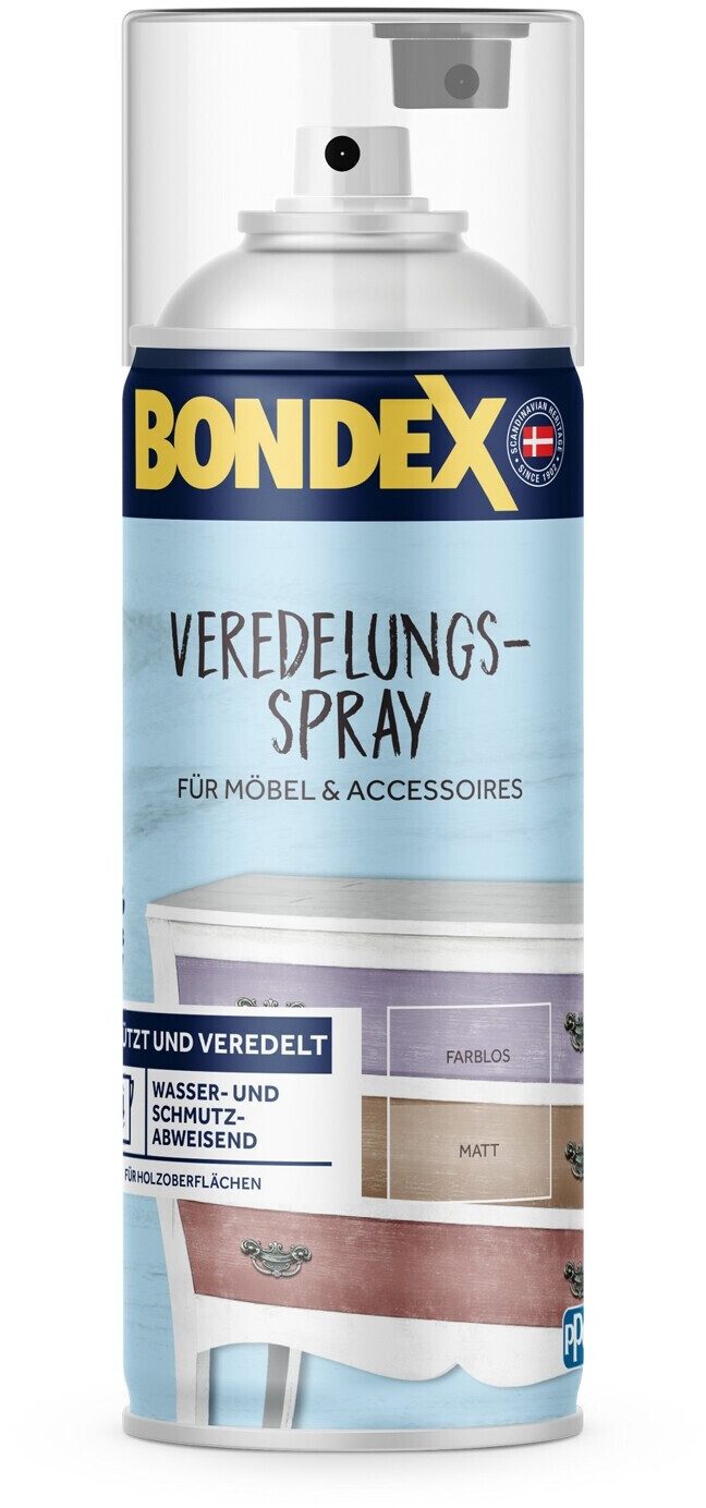 Bondex Sprühlack Veredelungsspray Farblos 400ml Matt Acryl-Lackspray, transparent, matt, 400ml