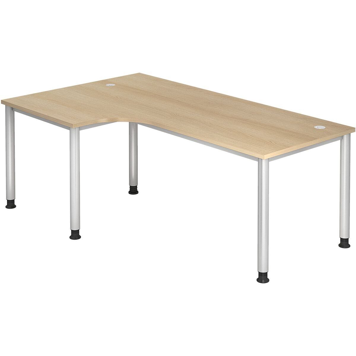 Otto Office Premium  Office Premium Eckschreibtisch  Office Line IV, 90°, Breite 200 cm, höhenverstellbar 68-76 cm, 4-Fuß Eiche | Eiche