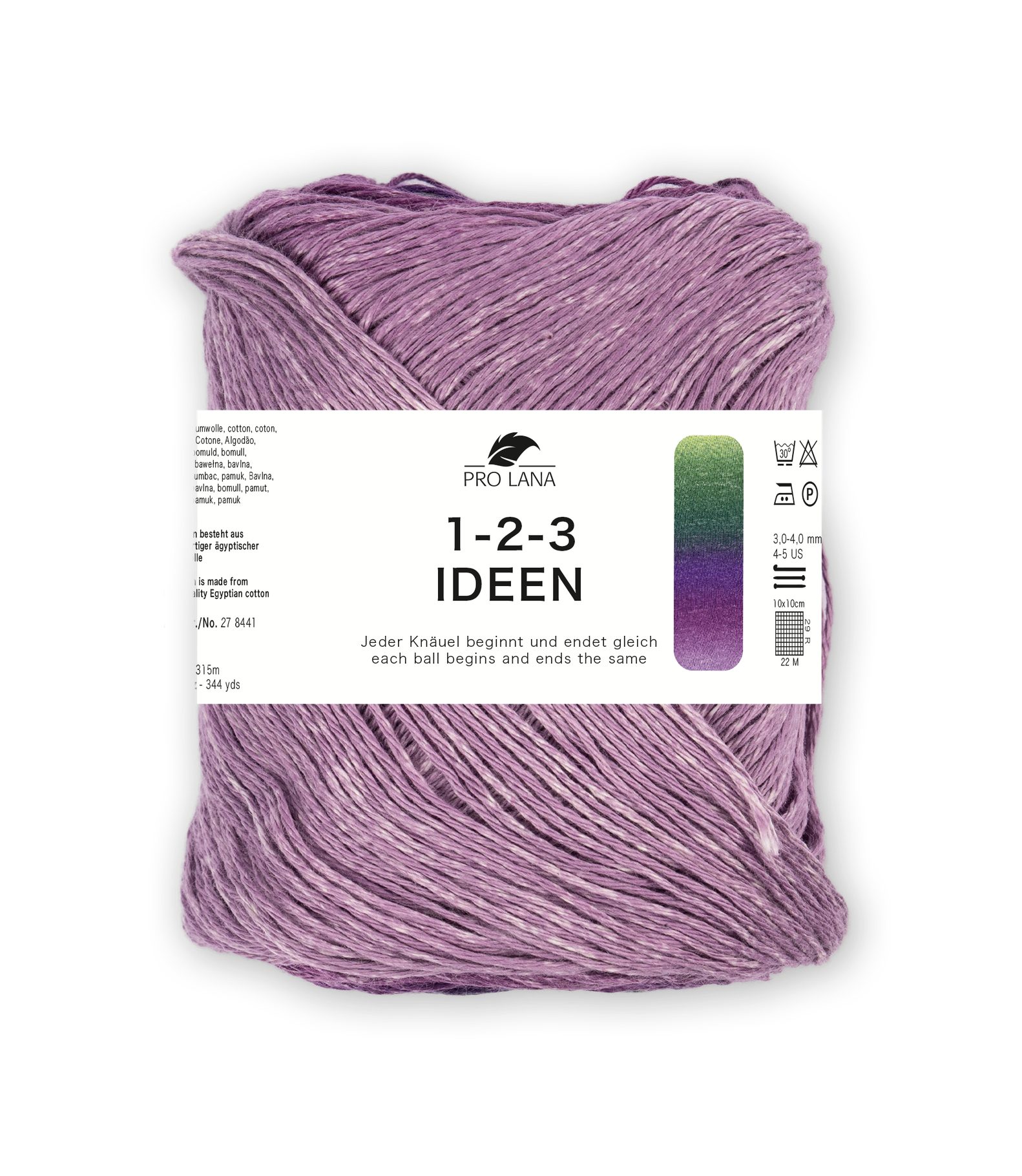 Pro Lana 1-2-3 IDEEN 100 g Häkelwolle, 315 m (Weiches Sommergarn mit frischem einmaligen Farbverlauf), 100 g