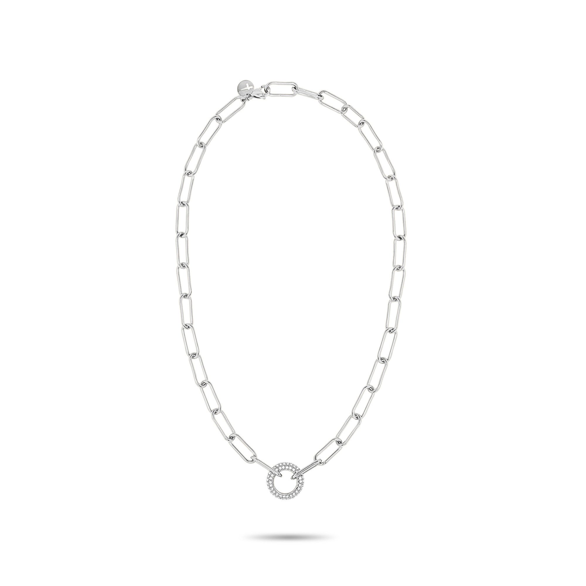 Tamaris Gliederkette Schmuck Geschenk Edelstahl Halskette mit Glitter Donut, mit Glasstein