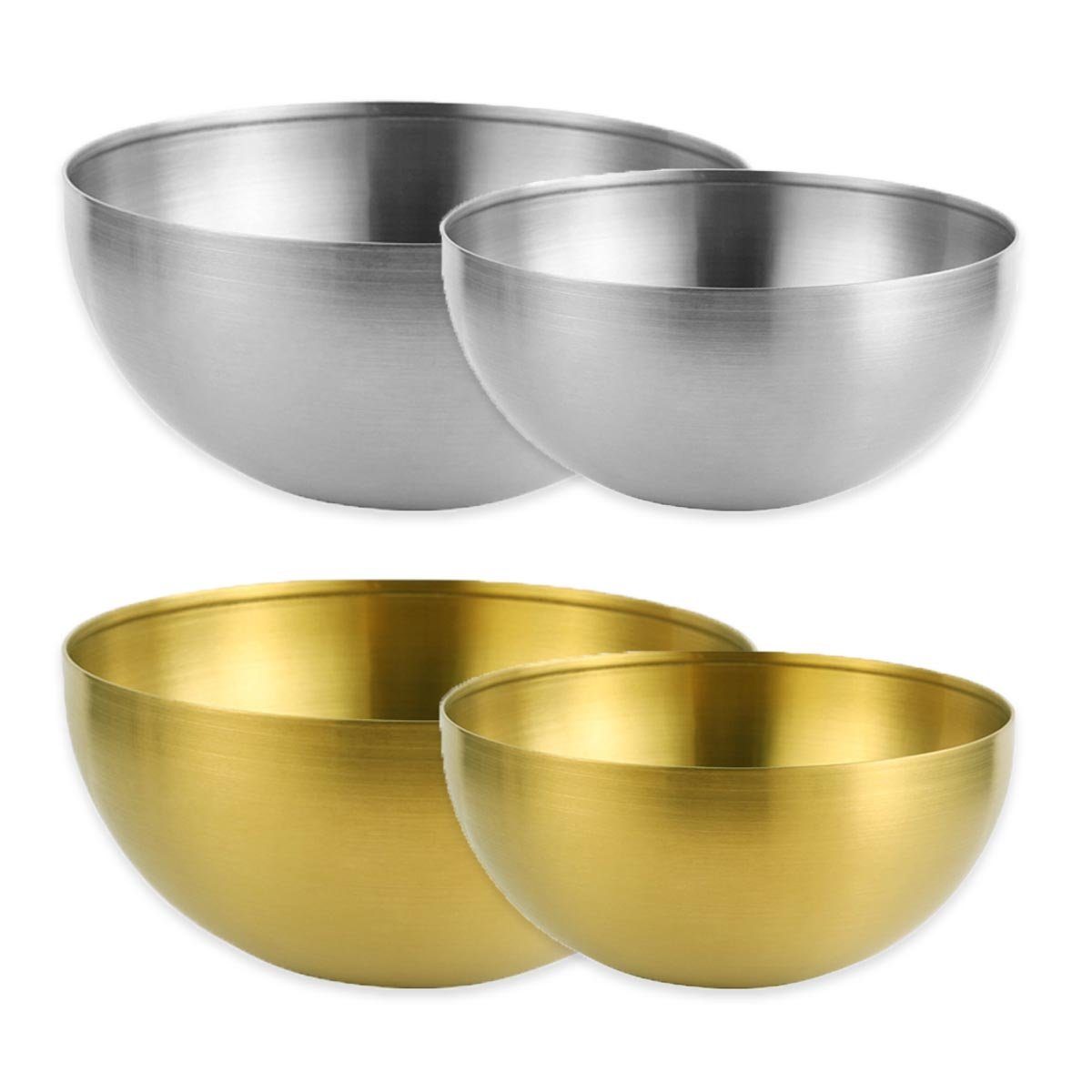 mixed24 Salatschüssel Salatschüssel Set aus Edelstahl Schüssel Schale Gold Silber, (2-tlg)