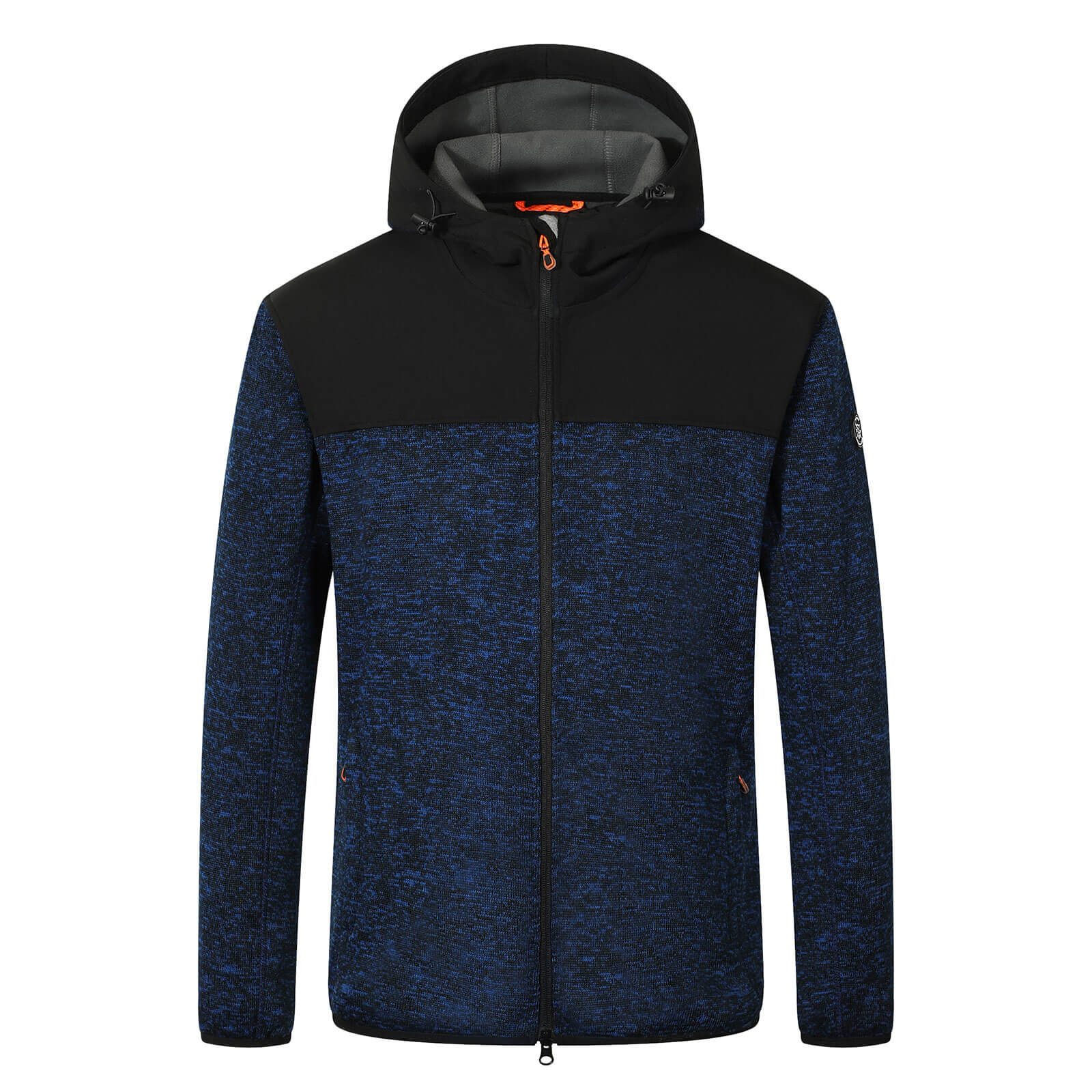 Blue Wave Fleecejacke Ole Herren Fleecejacke Ole mit Kapuze - Jacke in Melange Strickoptik