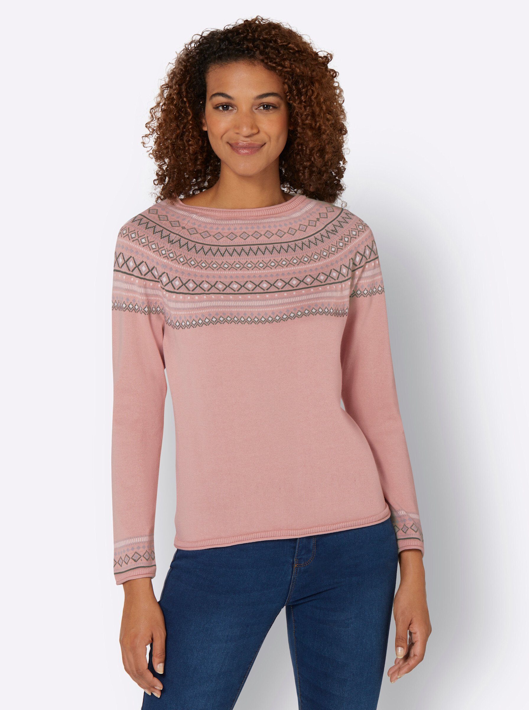 WITT WEIDEN Strickpullover rosé-gemustert