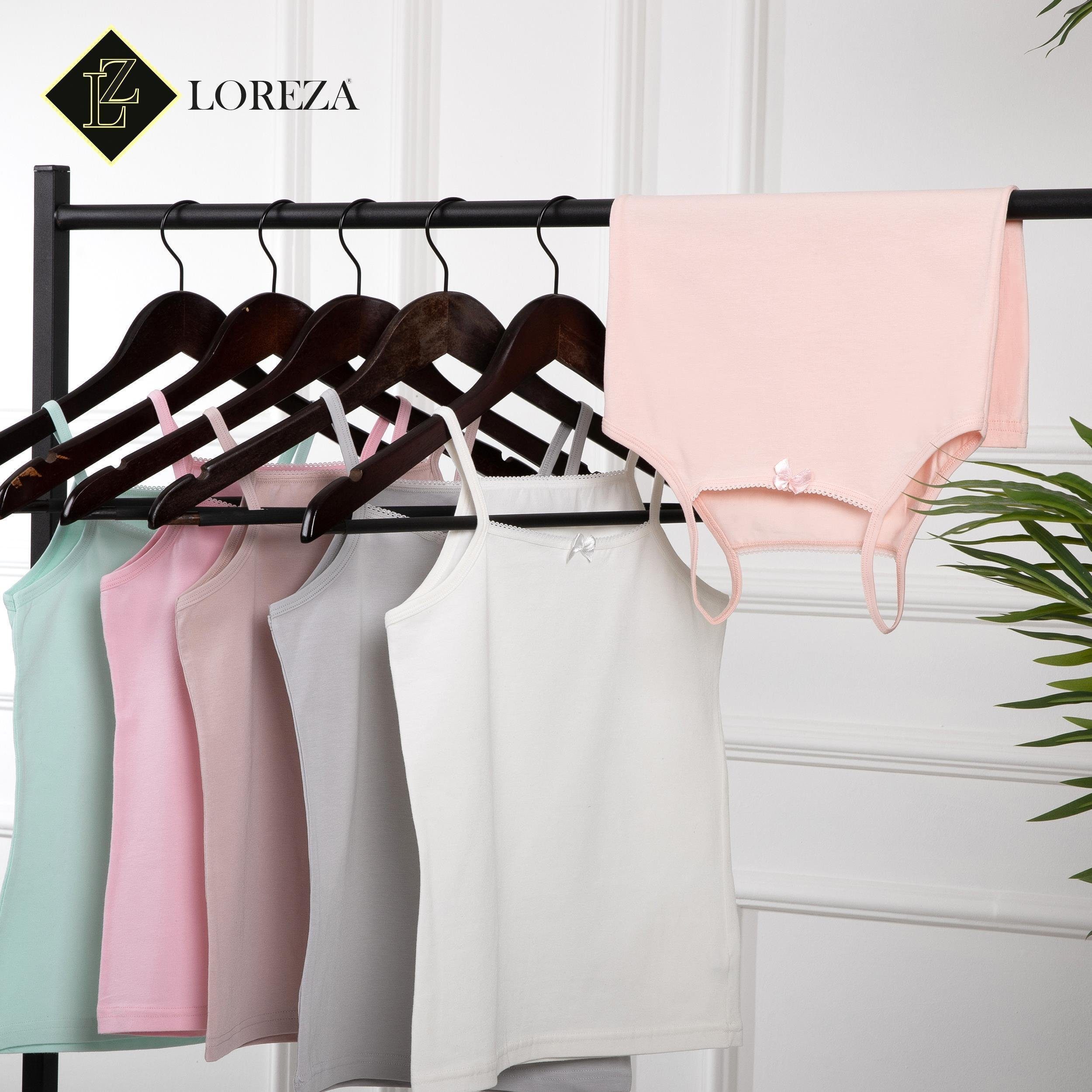 LOREZA Unterhemd 6 Mädchen Unterhemden Spagettiträger 92-170 / 2-15 Jahre - Basics (Set, 6-St., 6er-Pack)