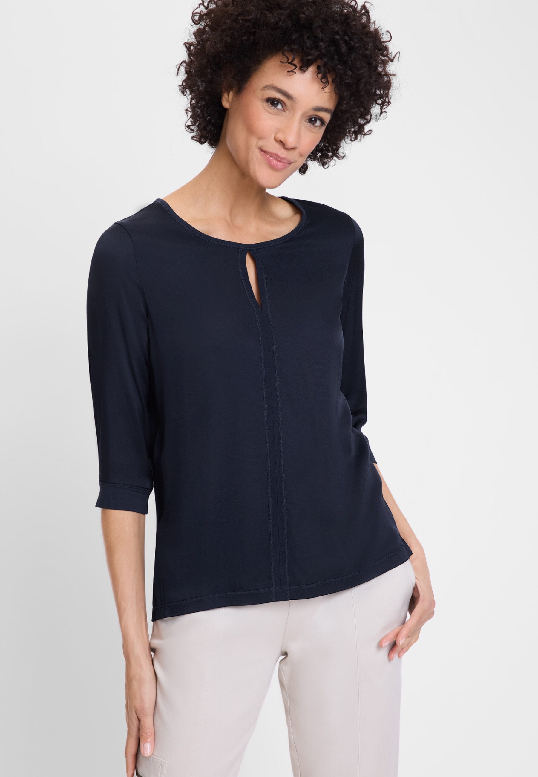 Olsen Bluse im Material-Mix