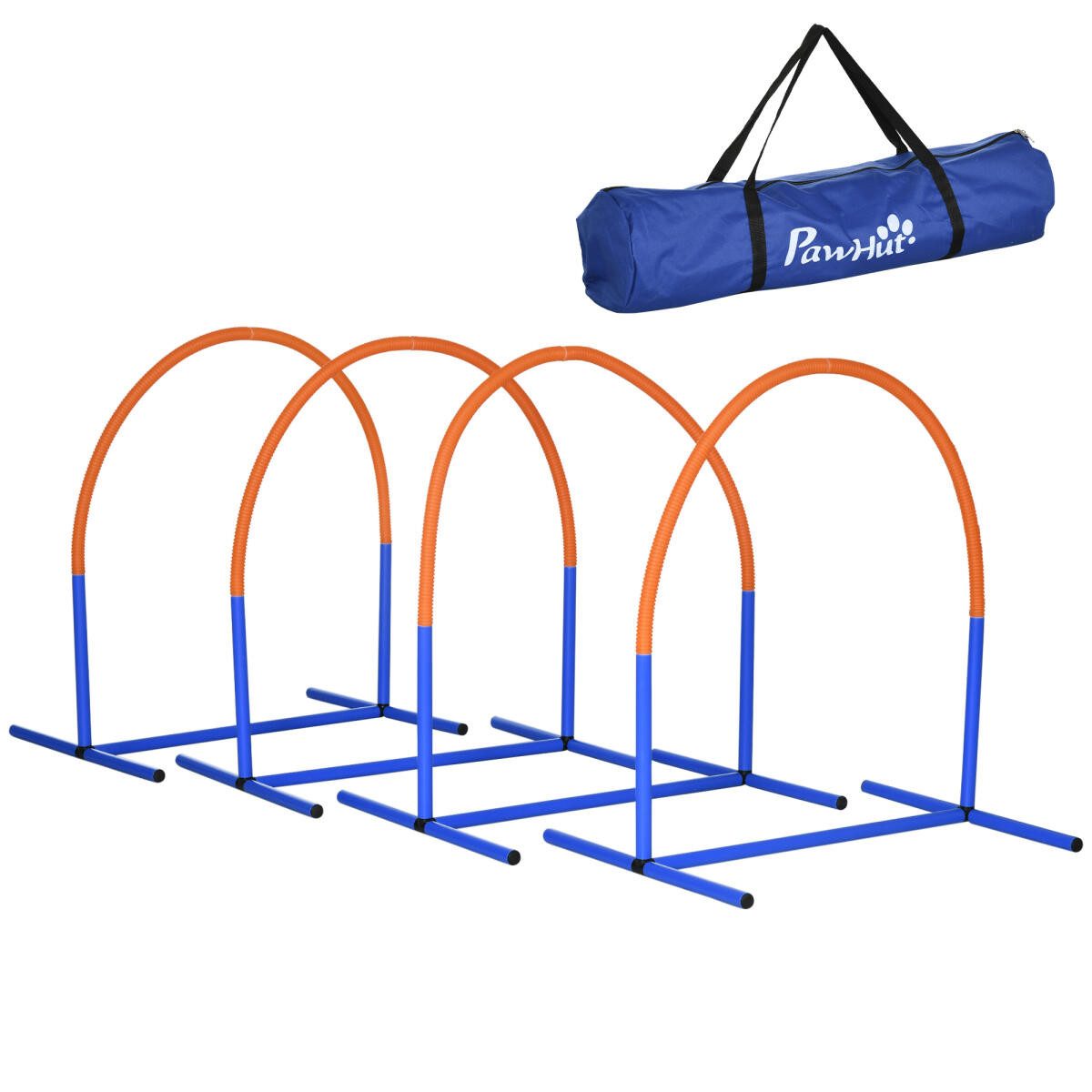 FELIXLEO Agility-Hürde Hundetrainingsset 4-teilig mit Tragetasche Blau Orange, (