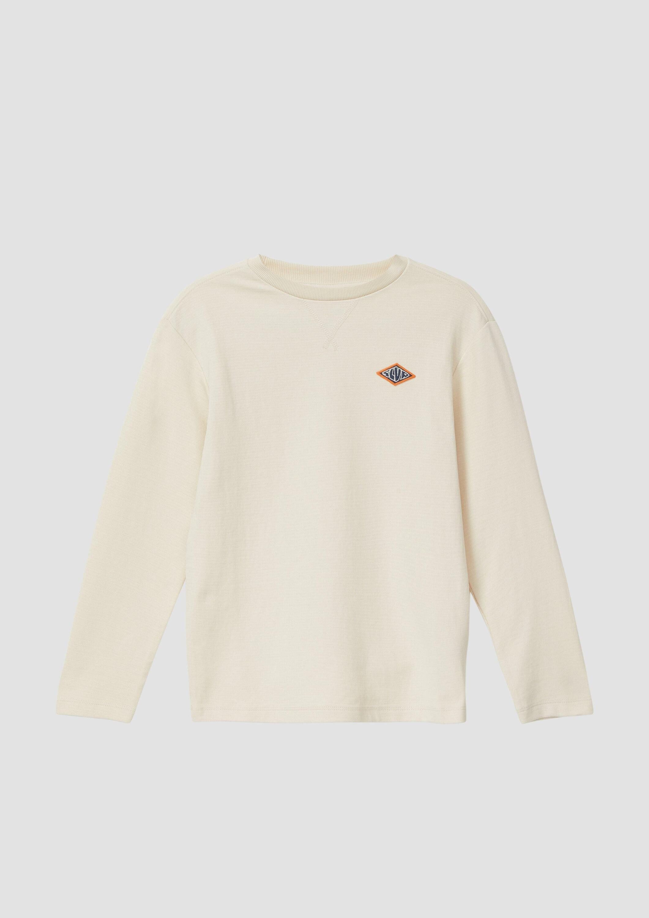 s.Oliver Langarmshirt T-Shirt Strukturiertes Longsleeve aus Heavy Jersey mit Patch-Detail