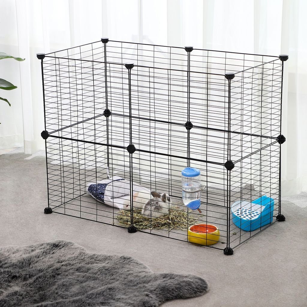 SONGMICS Kleintierkäfig, Kleintiergehege, Freilauf, Metallgitter, DIY günstig online kaufen