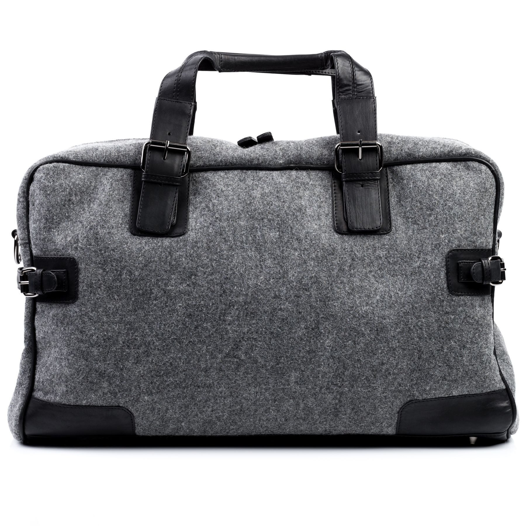 FEYNSINN Reisetasche echt Leder Weekender groß schwarz-grey, Echtleder Reisegepäck für Damen & Herren, Sporttasche XL schwarz-grau