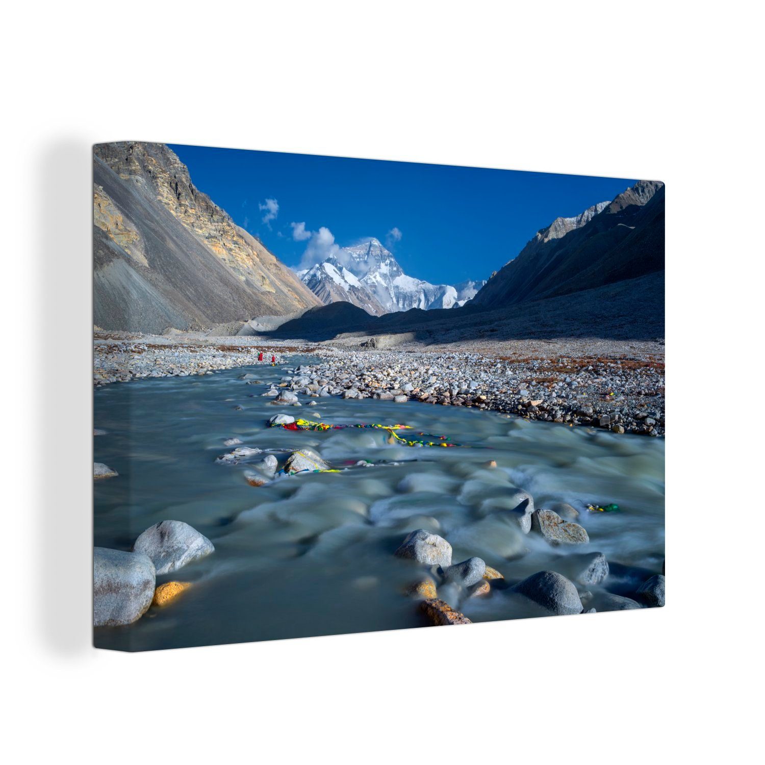 Bergen Mount in Tibet, Wanddeko, Aufhängefertig, den Wandbild St), Leinwandbilder, Everest Leinwandbild 30x20 Wasser cm zwischen (1 des OneMillionCanvasses®